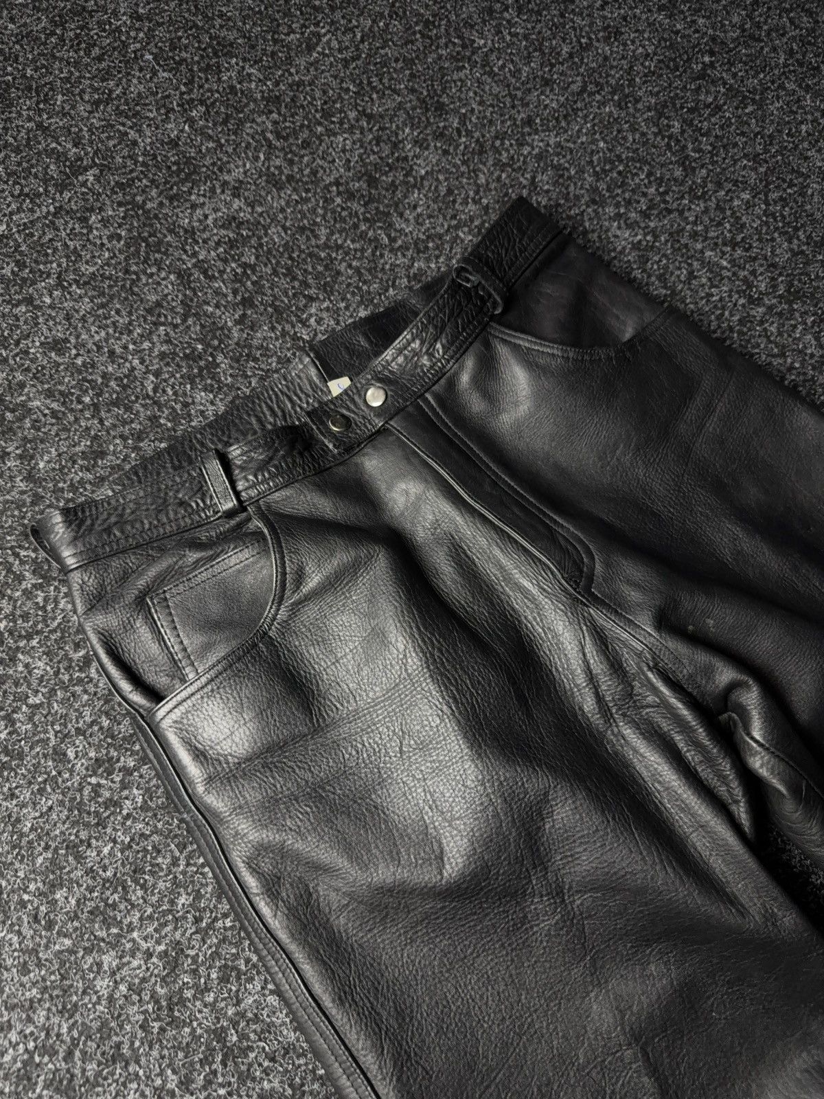 Leather Y2K Vintage Leather Pants Opium Style Alt Biker USA Rare Size US 35 - 6 Thumbnail