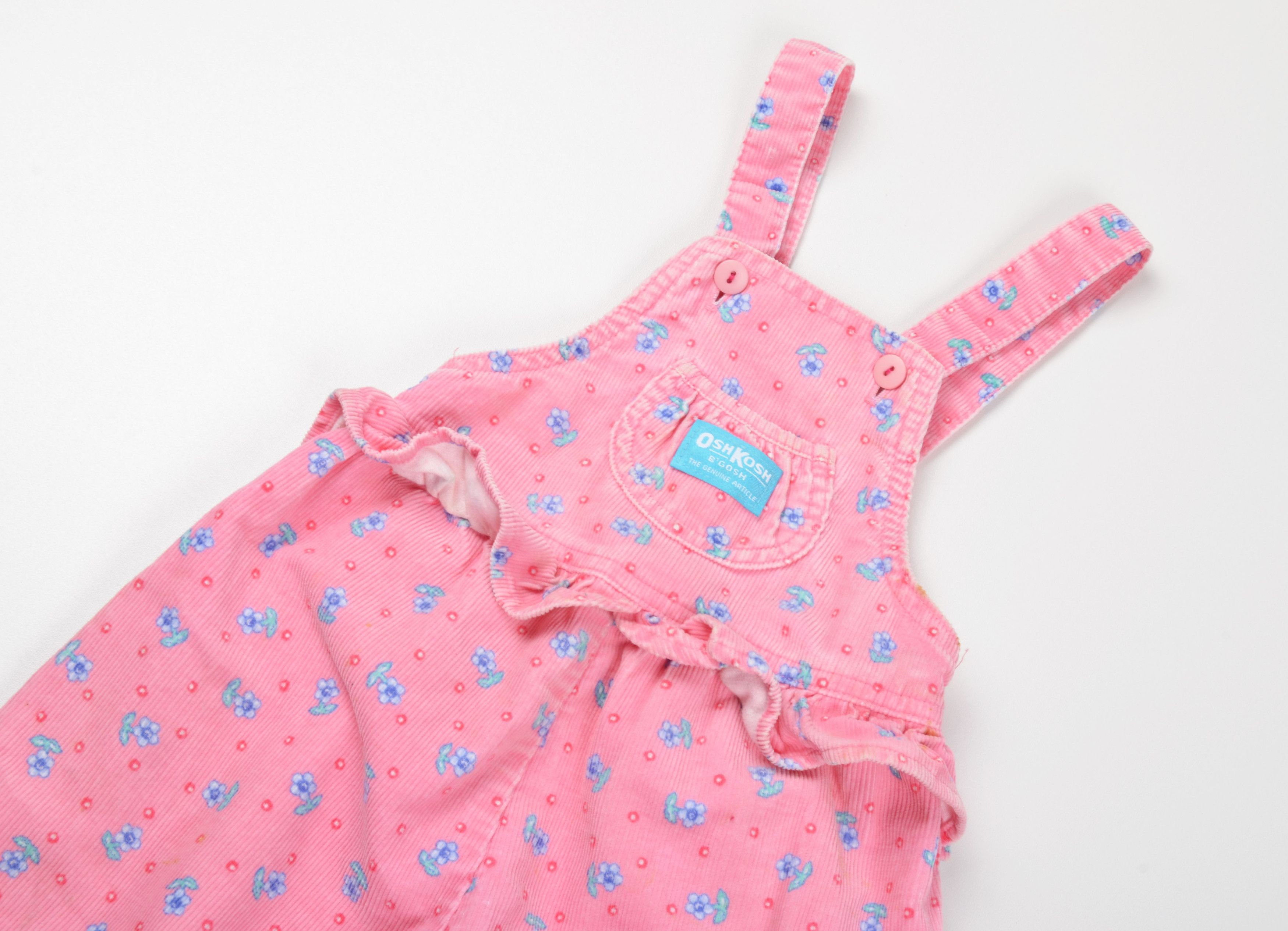 Oshkosh Vintage Oshkosh B’gosh Baby Corduroy Floral Overalls Size XXS / US 00 / IT 34 - 3 Thumbnail