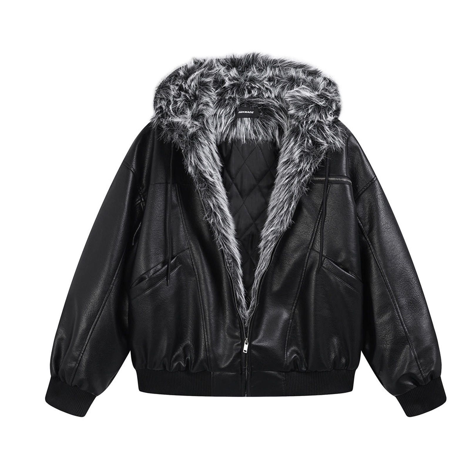 Japanese Brand Faux Fur Lined Leather Bomber Jacket Size US M / EU 48-50 / 2 - 3 Thumbnail