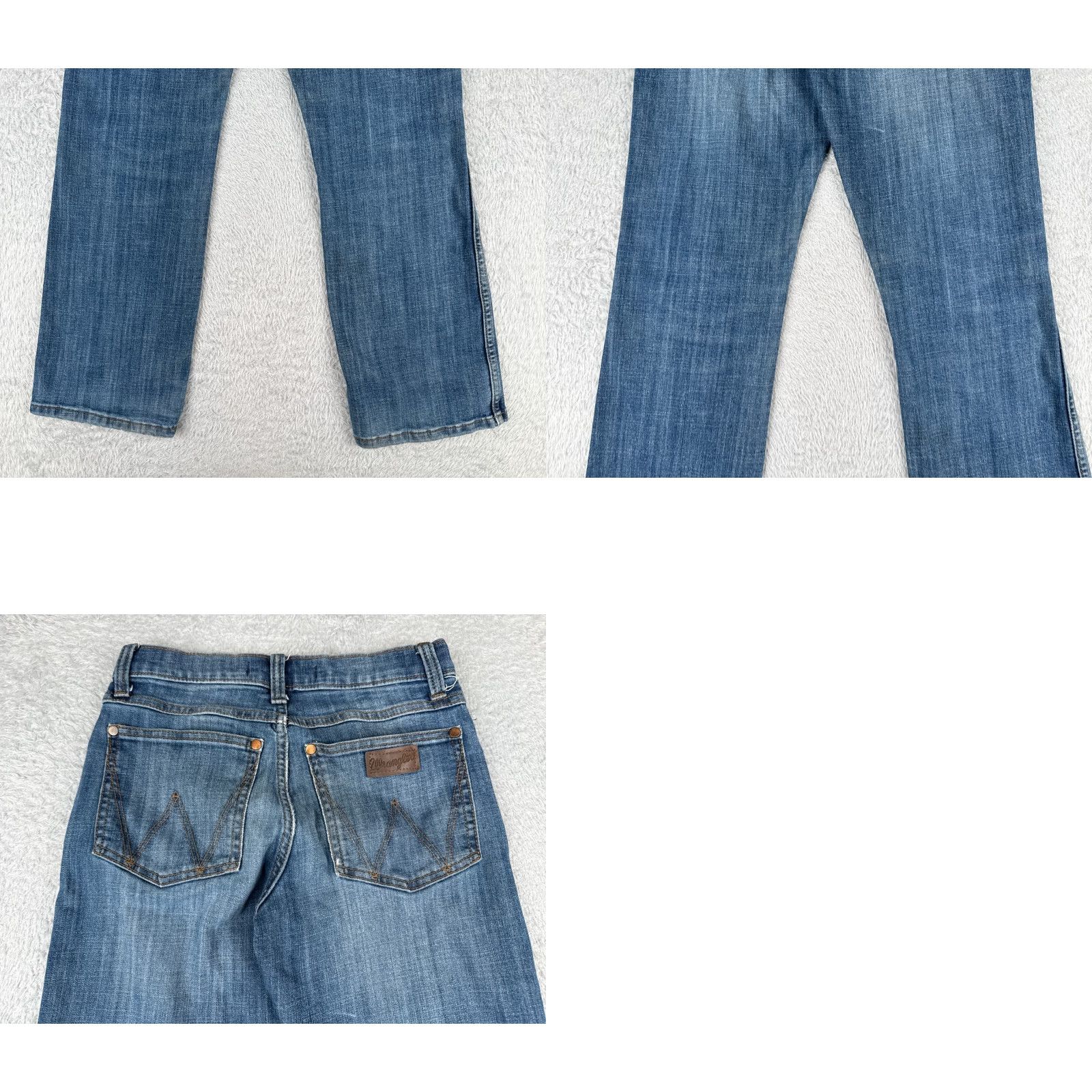 Wrangler Wrangler Jeans Girls 14 Blue Denim Distressed Relaxed Bootcut Mid Rise 26x27 Jeans Size 36" / US 14 / IT 50 - 10 Thumbnail