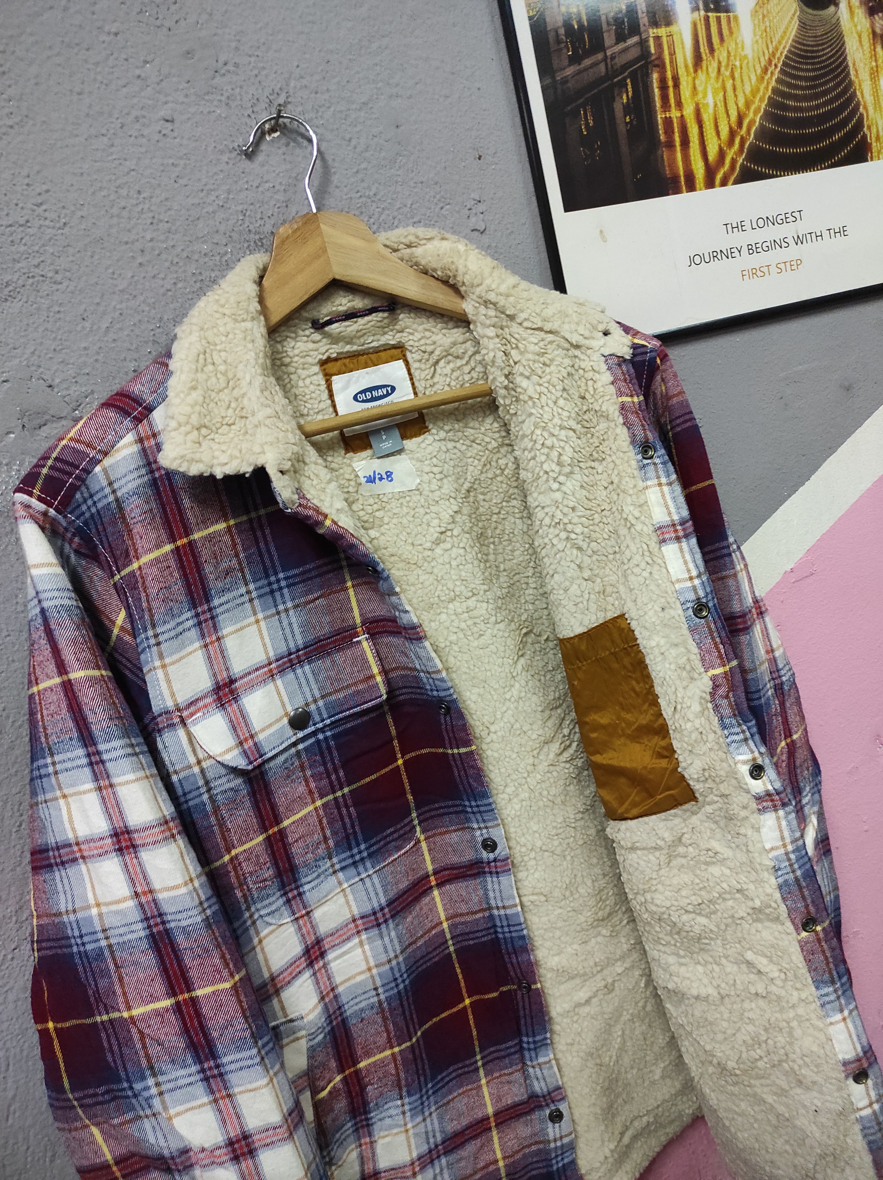 Japanese Brand × Old Navy OLD NAVY PLAID DOUBLE POCKET LINING SHERPA JACKET SHIRT Size US S / EU 44-46 / 1 - 3 Thumbnail