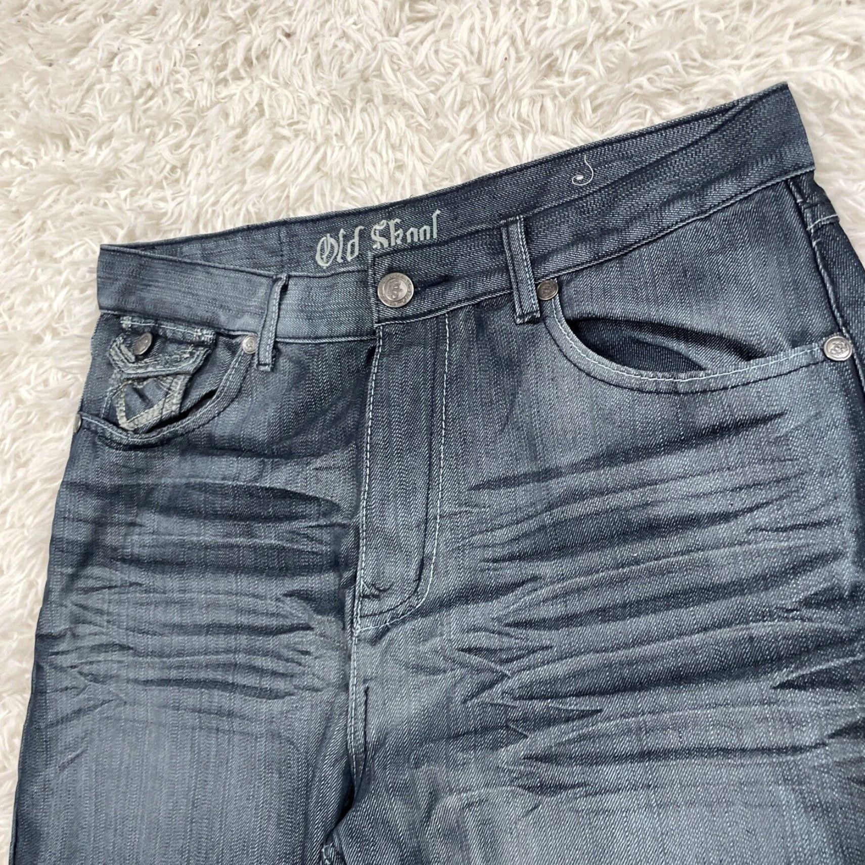 Denime VINTAGE Old Skool Straight Jeans sequin Pocket Adult 34x32 Denim Blue 5-Pocket Design Mens Jeans/Denim Shiny Dark Blue Size US 34 / EU 50 - 5 Thumbnail