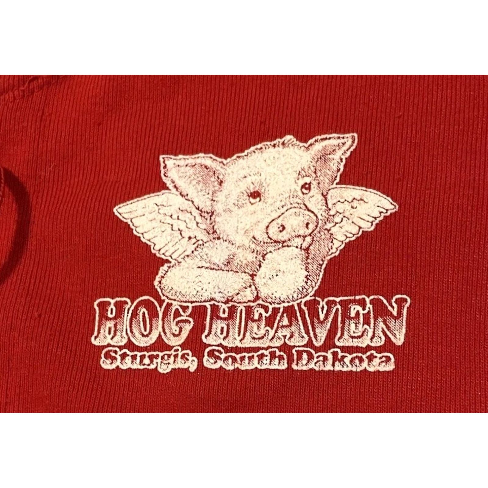 Harley Davidson VINTAGE Sturgis Hog Heaven Faded Shirt Harley Davidson 90s Biker USA Long Sleeve Red Womens L Size L / US 10 / IT 46 - 4 Thumbnail