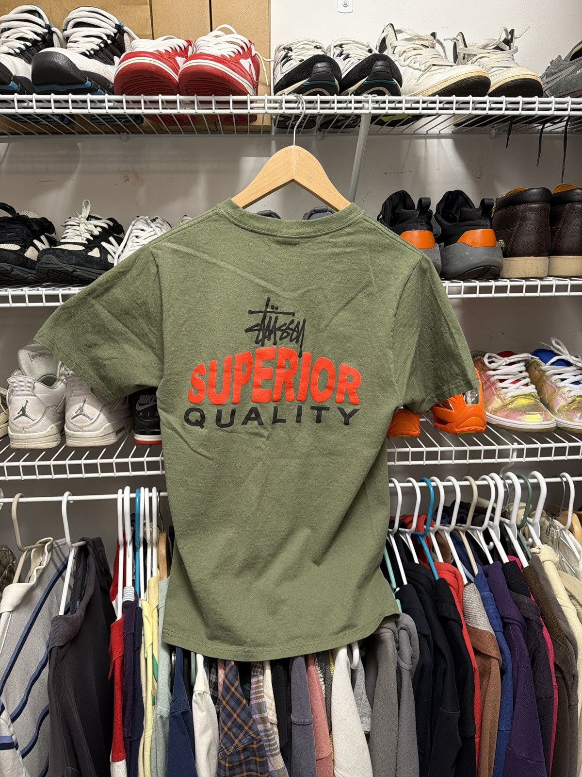 Stussy Stüssy Superior Quality Olive Tee Small Size US S / EU 44-46 / 1 - 2 Thumbnail