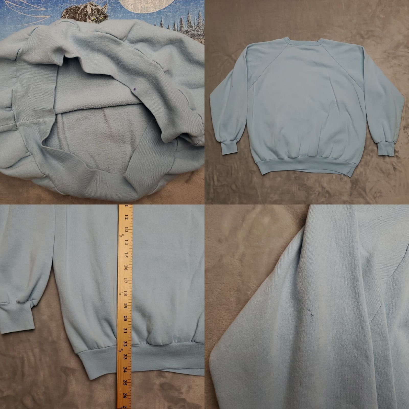 Vintage VINTAGE Wolf Sweatshirt Mens XL Blue Eagle Nature Raglan Crewneck Made in Canada Size US XL / EU 56 / 4 - 8 Thumbnail