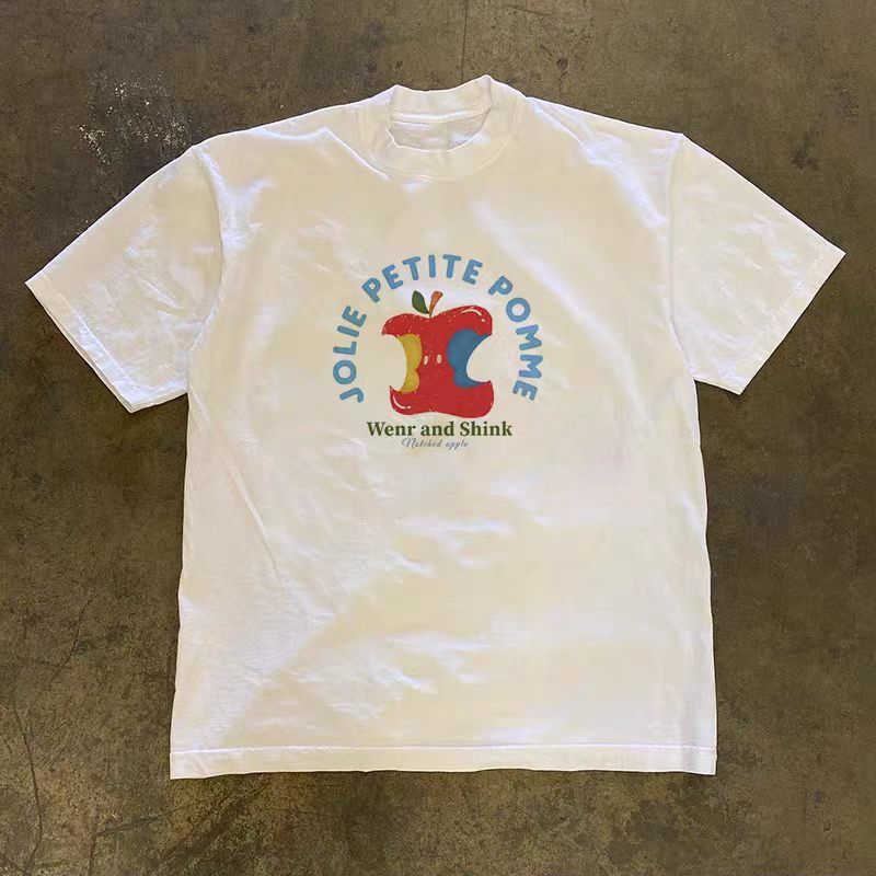 Japanese Brand White retro apple print t-shirt Size US 32 / EU 48 - 1 Thumbnail