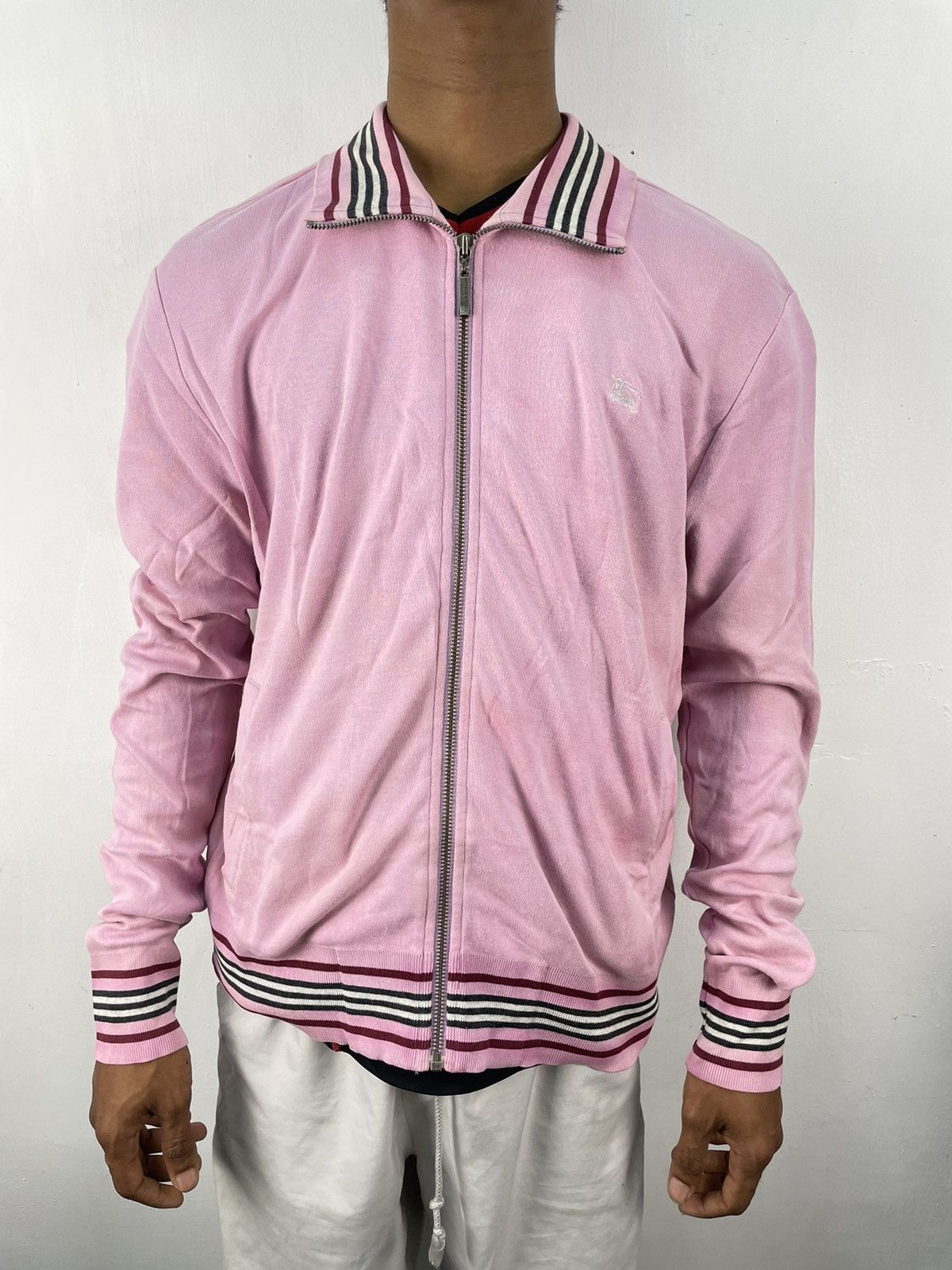Burberry Burberry jacket zipper sweater pink color Size US M / EU 48-50 / 2 - 1 Thumbnail
