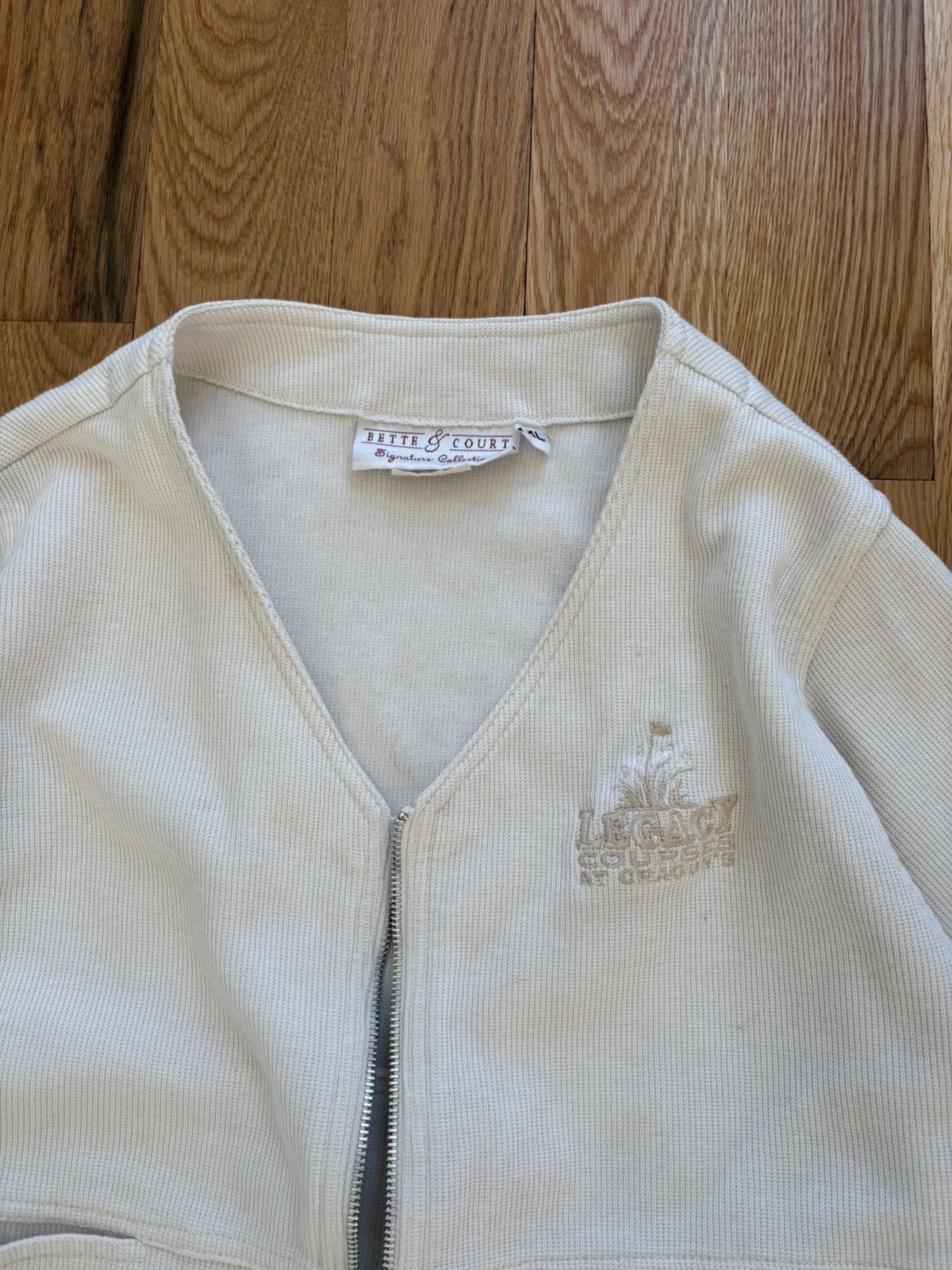 Other Bette & Court Vintage 80s Cream Zip-Up Golf Cardigan XL Size XL / US 12-14 / IT 48-50 - 4 Thumbnail