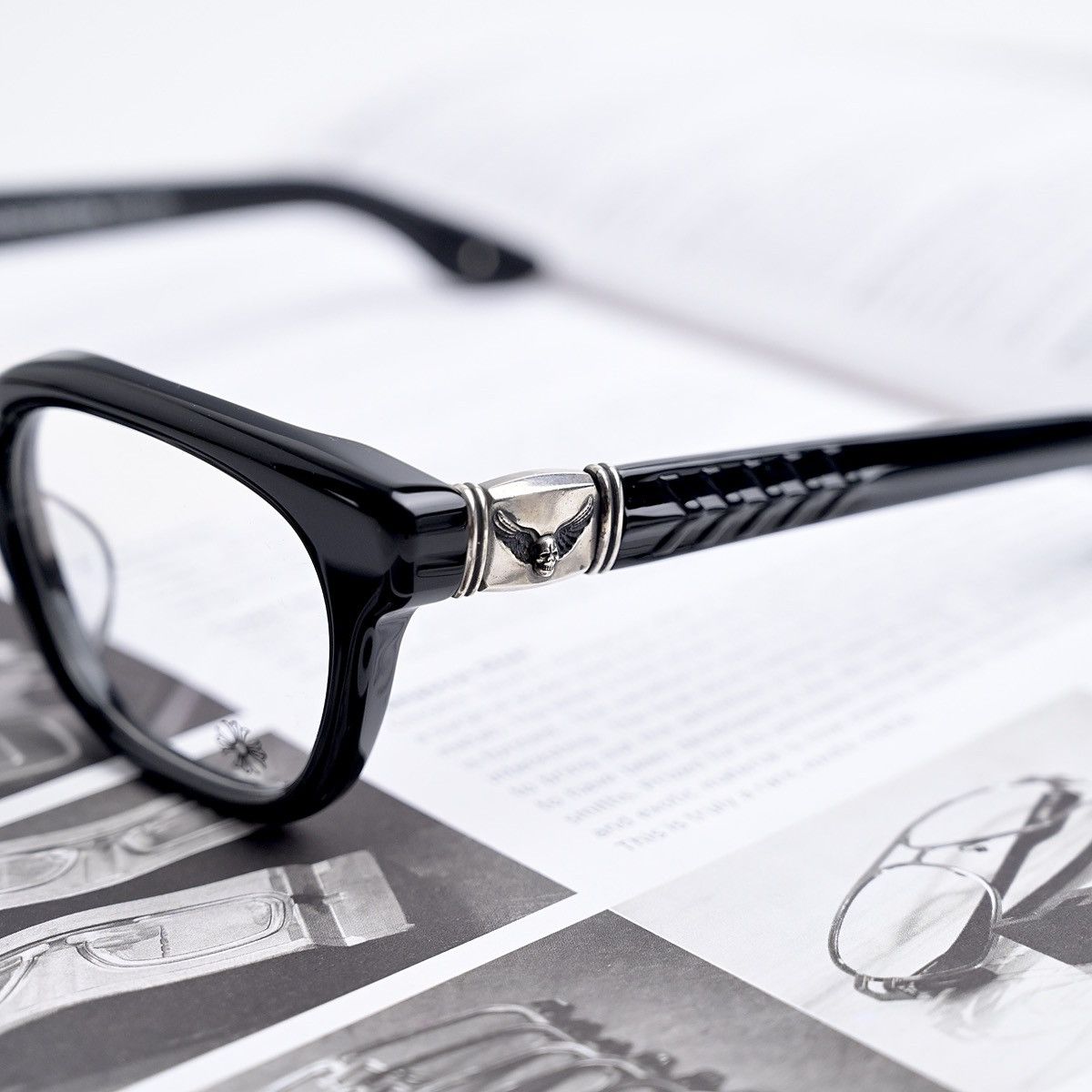 Chrome Hearts CHROME HEARTS WELL HELL YEAH BLACK GLASSES Size ONE SIZE - 2 Thumbnail