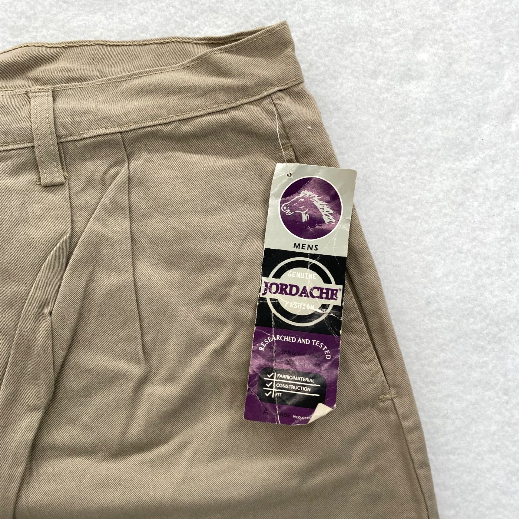 Jordache VINTAGE Jordache Urban Fatigues Chino Pants Mens 38x34 Beige Relaxed Taper NWT Size US 38 / EU 54 - 3 Thumbnail