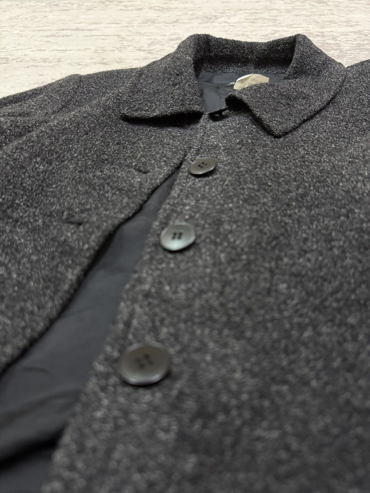 agnes b. Agnes B. Charcoal Black Light Tweed Jacket Button Up Size S / US 4 / IT 40 - 11 Thumbnail
