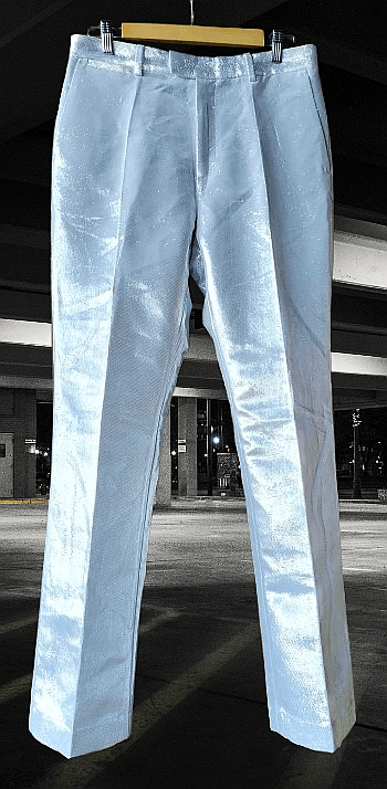 H&M × Paco Rabanne Silver lame dress pants Size US 33 - 1 Thumbnail