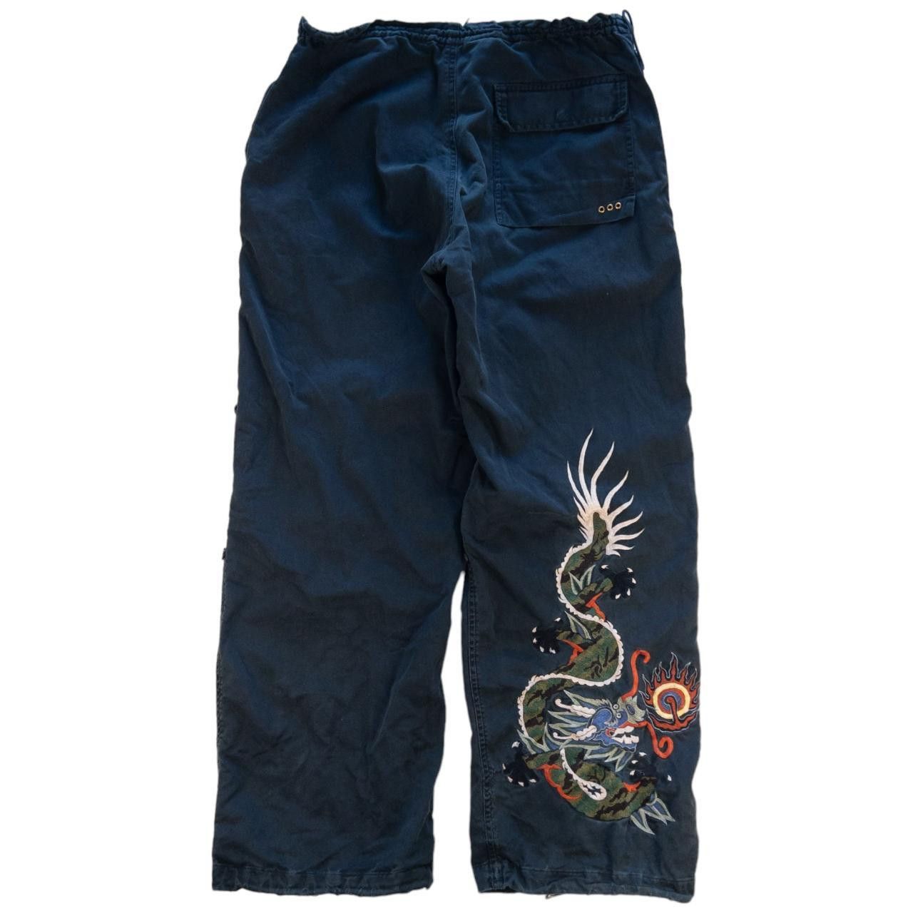 パンツ Maharishi Blue Dragon Trousers Maharishi Black Silk Maharishi Blue Dragon Pants Trousers