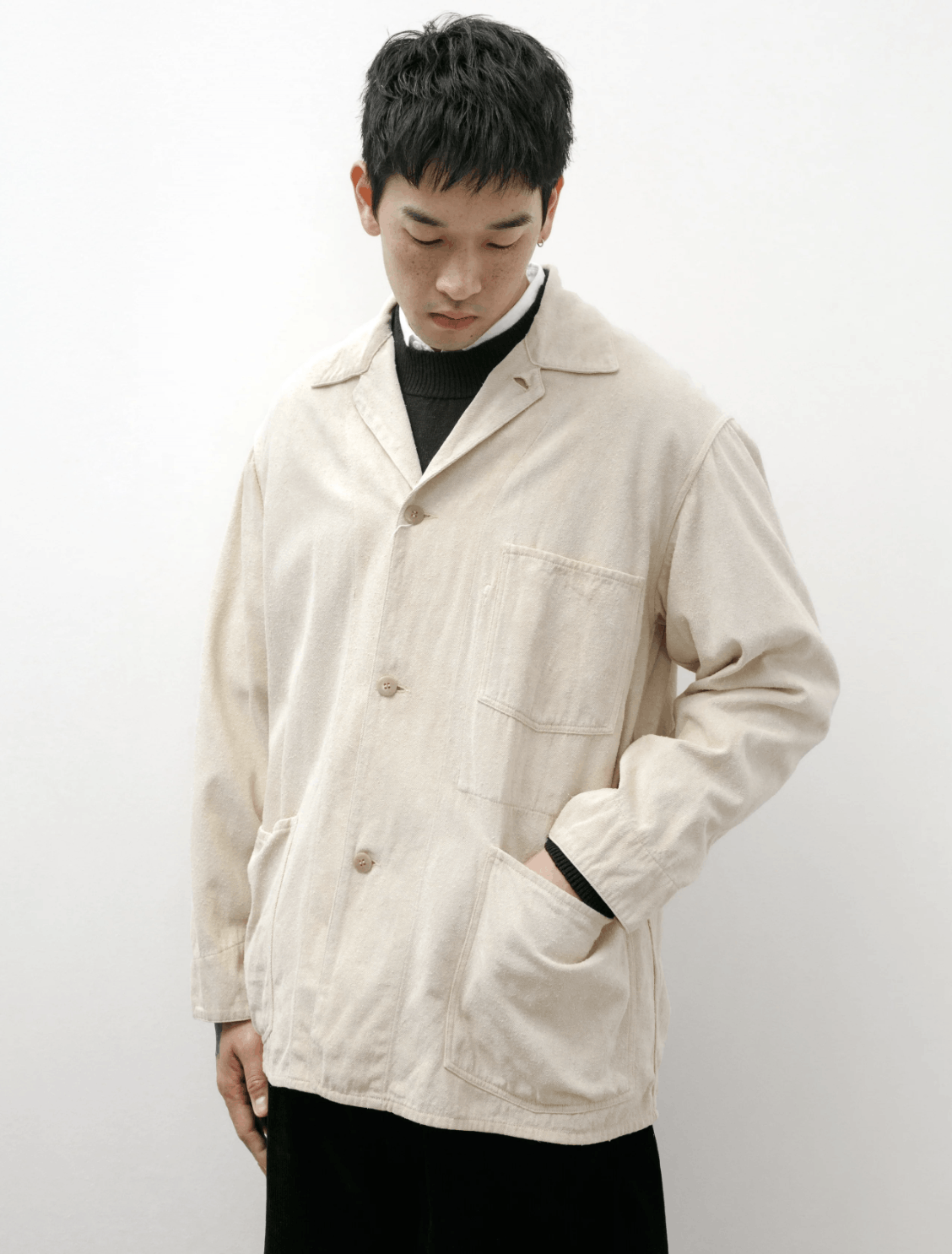 Comoli Silk Nep 1938 Jacket Ecru - 24SS Size US L / EU 52-54 / 3 - 13 Thumbnail