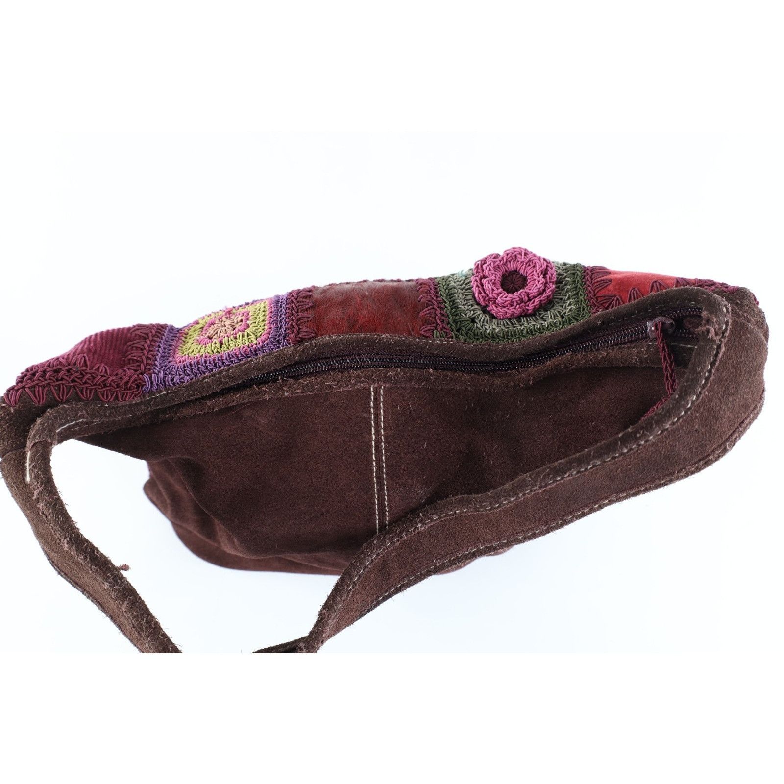 Vintage Vintage 90s Babydoll Suede Leather Patchwork Purse Bag Size ONE SIZE - 6 Thumbnail