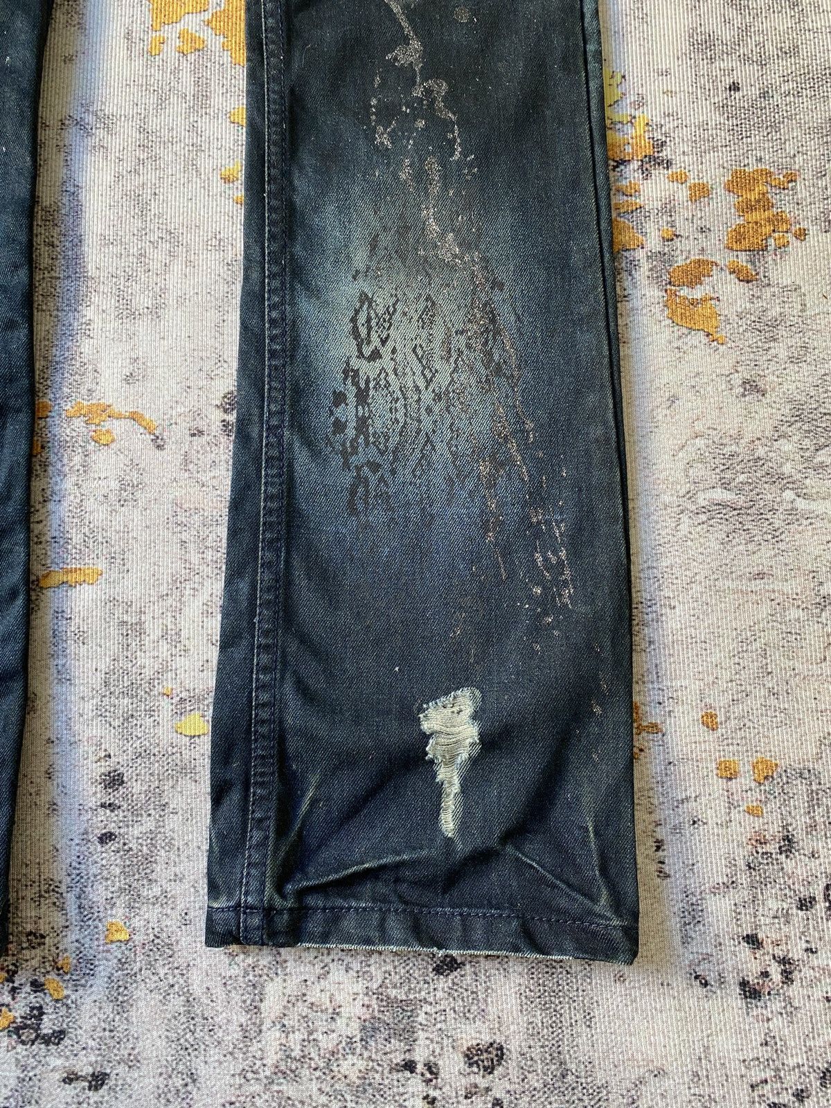 Japanese Brand Vice Fairy Claws Marks Design Gothic Punk Distressed Denim Size US 31 - 7 Thumbnail