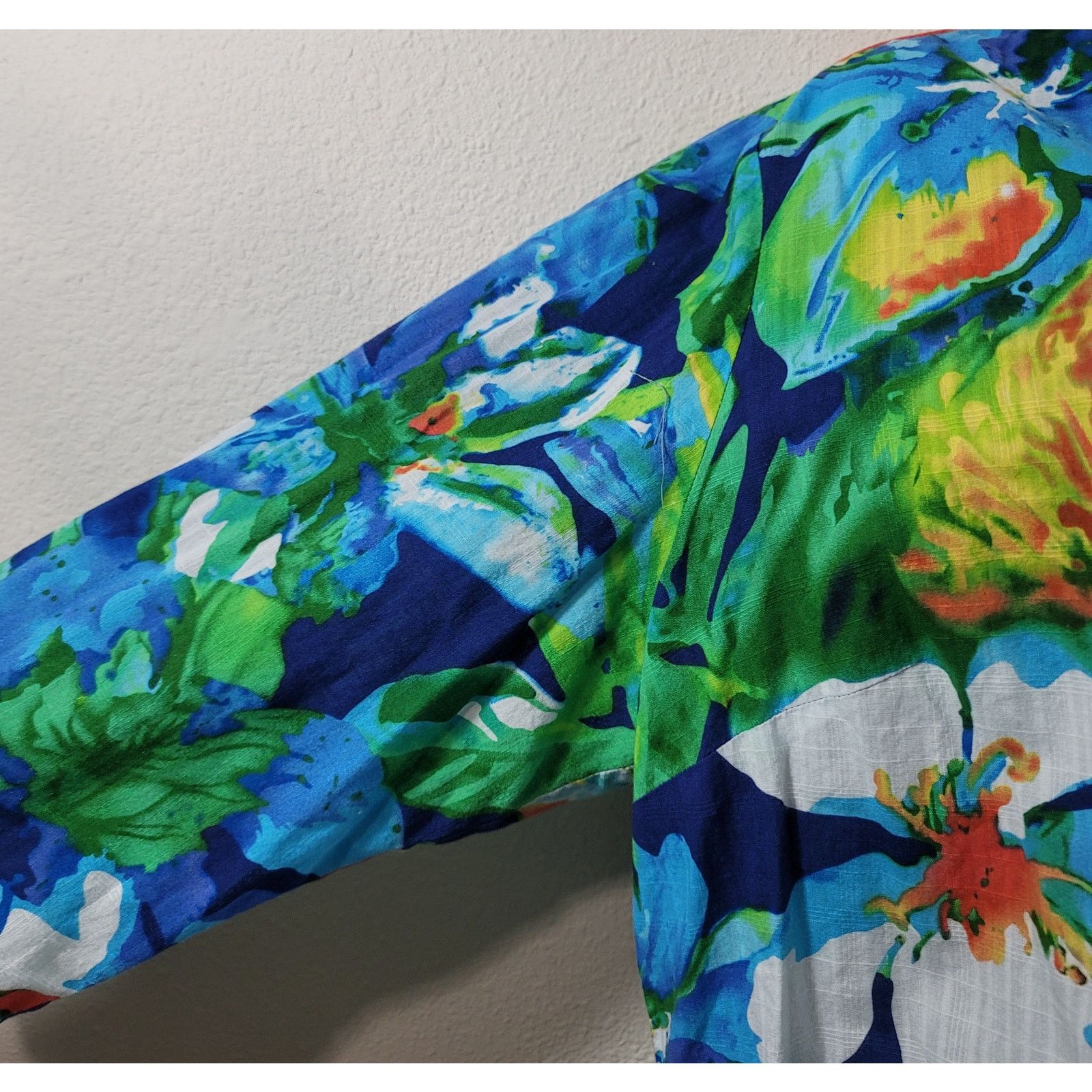 Other Allison Daley Blue Green Orange Floral Button Up Top 16 Soft Size XXL / US 16-18 / IT 52-54 - 6 Thumbnail