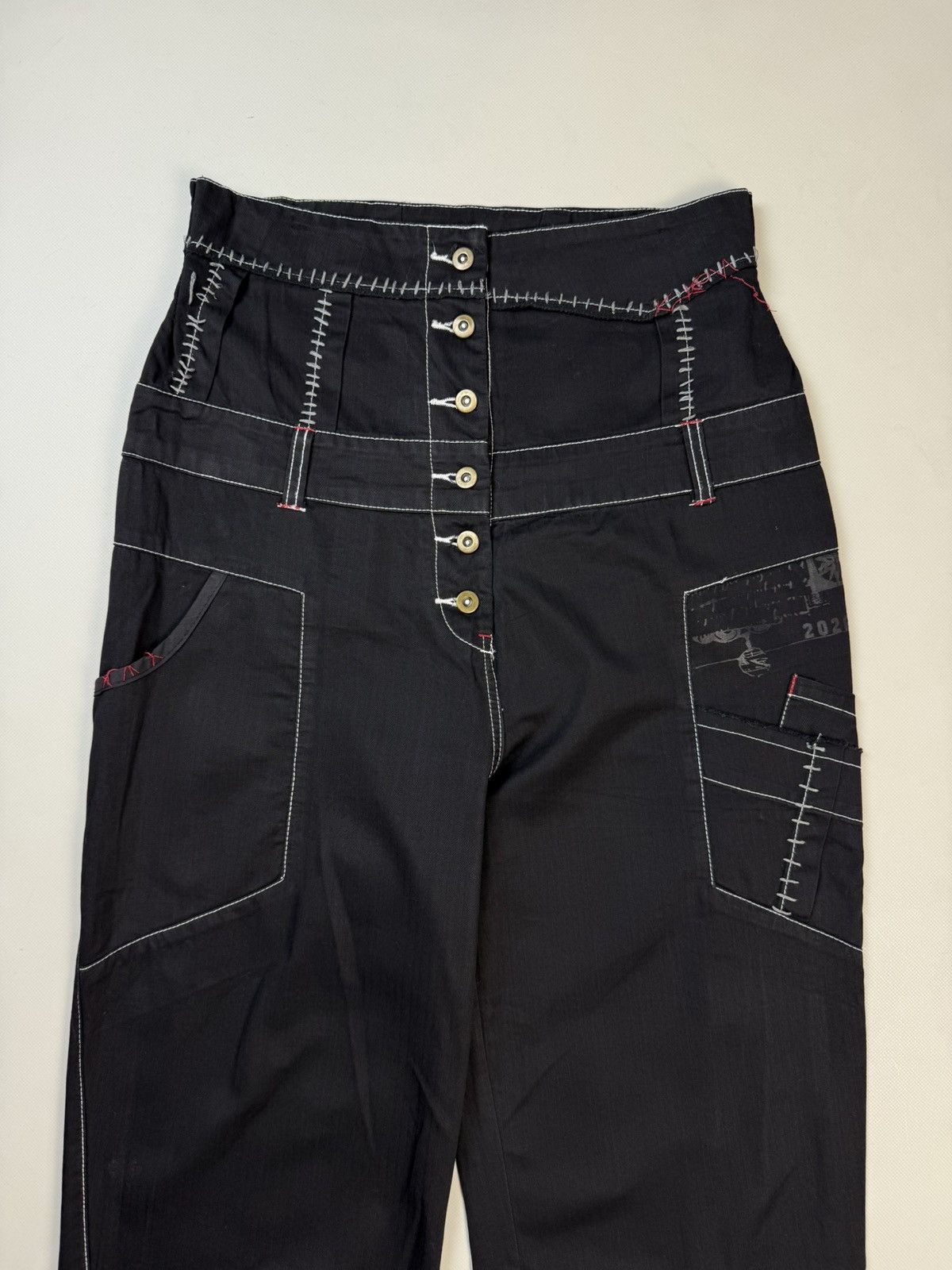 Cop Copine Cop Copine Avant-Garde Y2K High Rise Wide Leg Pants Trousers Size 30" / US 8 / IT 44 - 5 Thumbnail