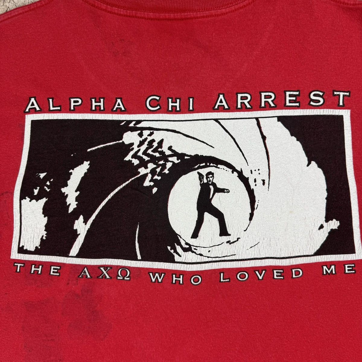 Vintage Vintage Alpha Chi Arrest Parody James Bond Movie T-shirt Size US M / EU 48-50 / 2 - 6 Thumbnail