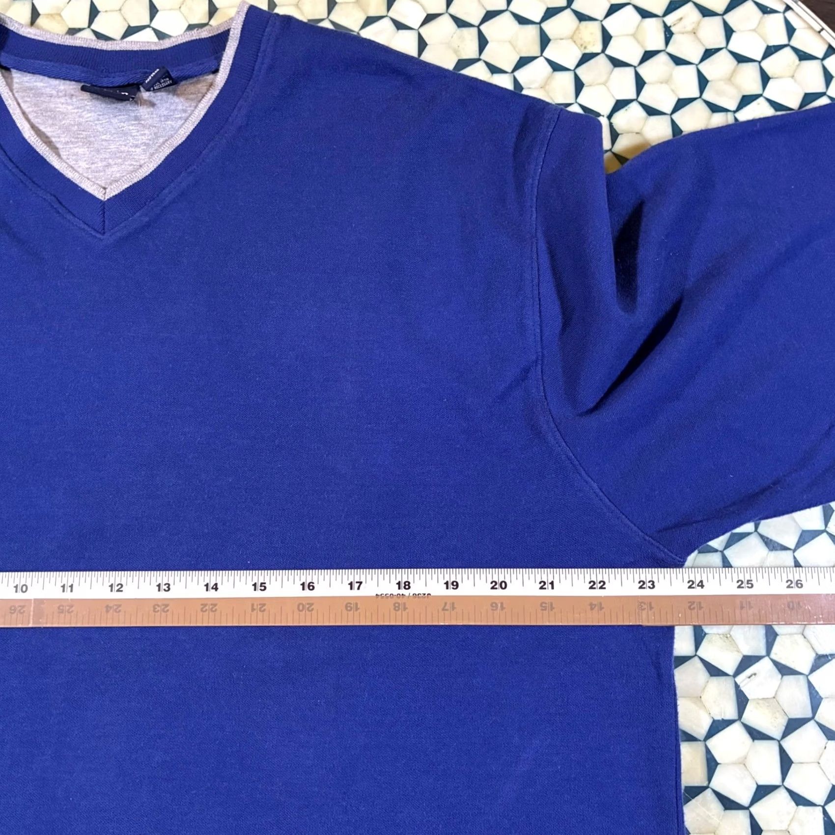 Gap Gap Vintage Y2K Royal Blue V Neck Long Sleeve Sweatshirt Top Mens M Size US M / EU 48-50 / 2 - 6 Thumbnail