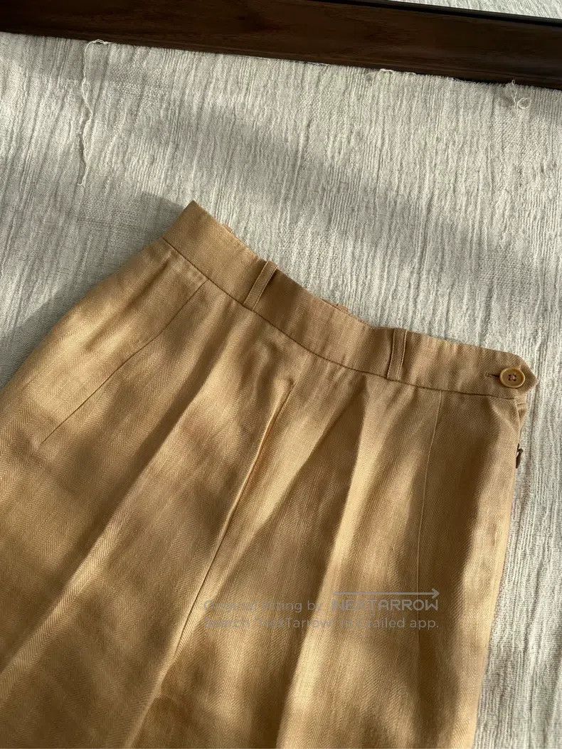 Hermes Hermes Solid Color Side Buttoned Linen Straight Casual Pan Size 26" / US 2 / IT 38 - 5 Thumbnail