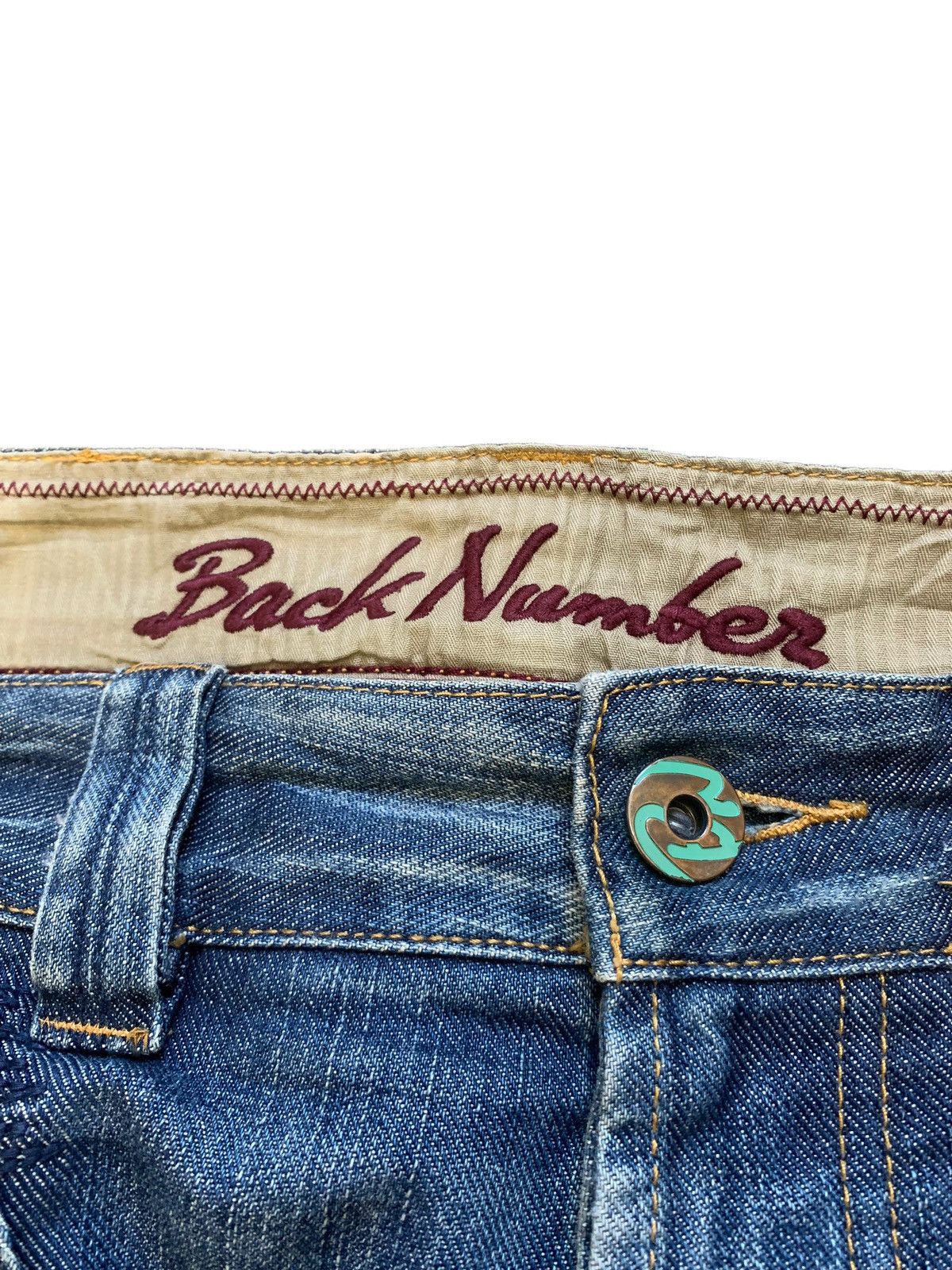 If Six Was Nine × Japanese Brand Back Number Mud Wash Bush Distressed Jeans (AB15) Size US 33 - 8 Thumbnail
