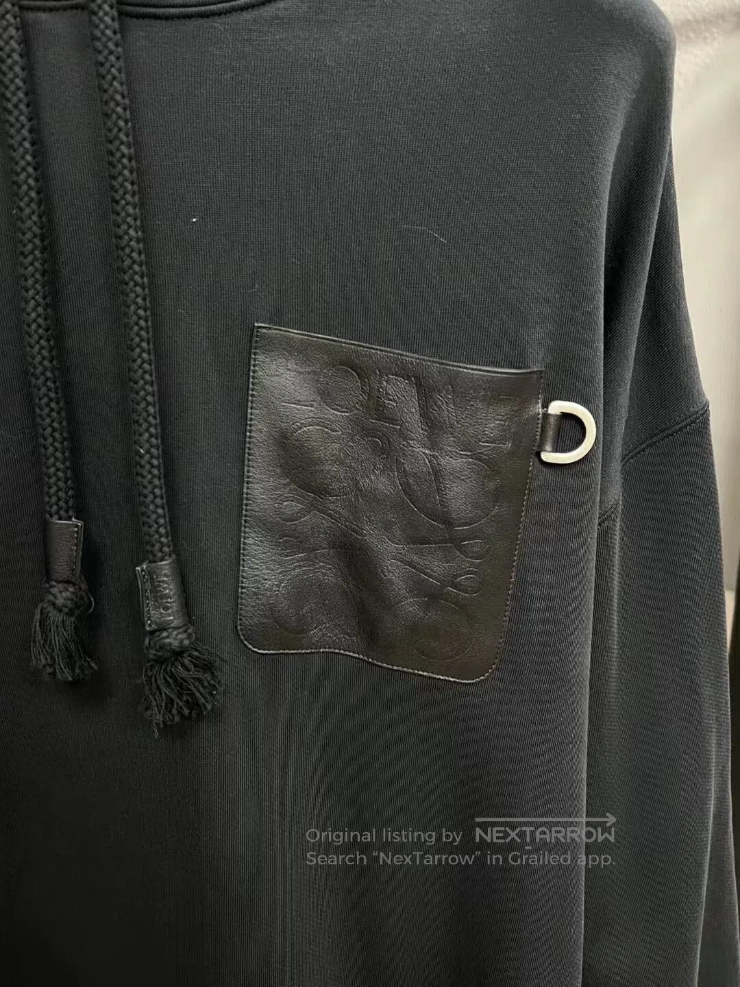 Loewe Loewe Black Textured Hooded Sweatshirt. Size US XL / EU 56 / 4 - 3 Thumbnail