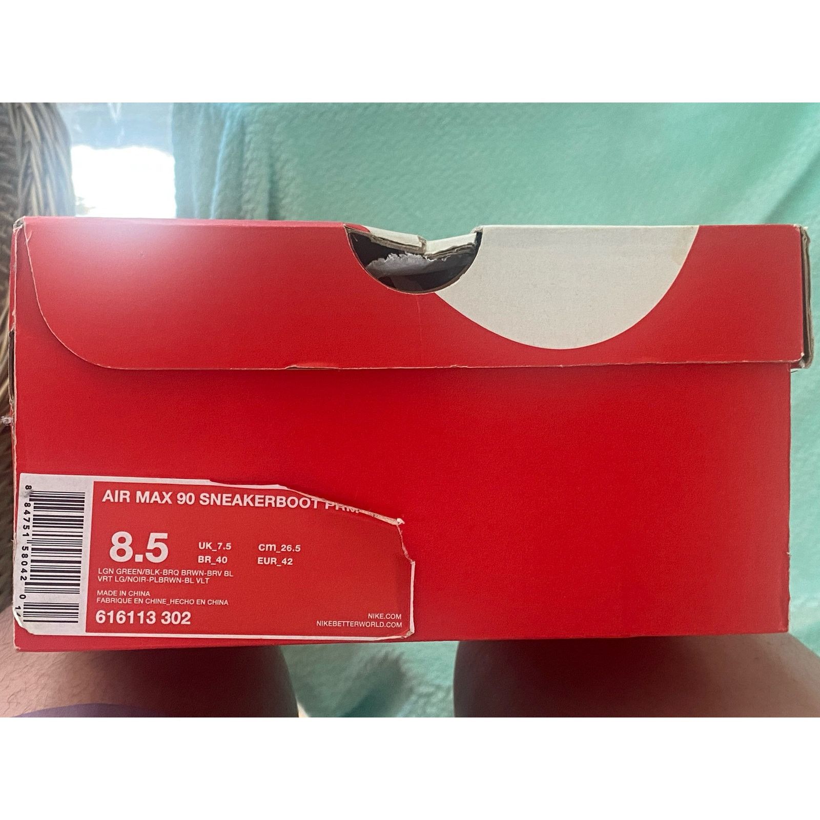 Nike Air Max 90 Sneakerboot PRM 'Lagoon Green' m8.5 w10 Size US 8.5 / EU 41-42 - 8 Thumbnail