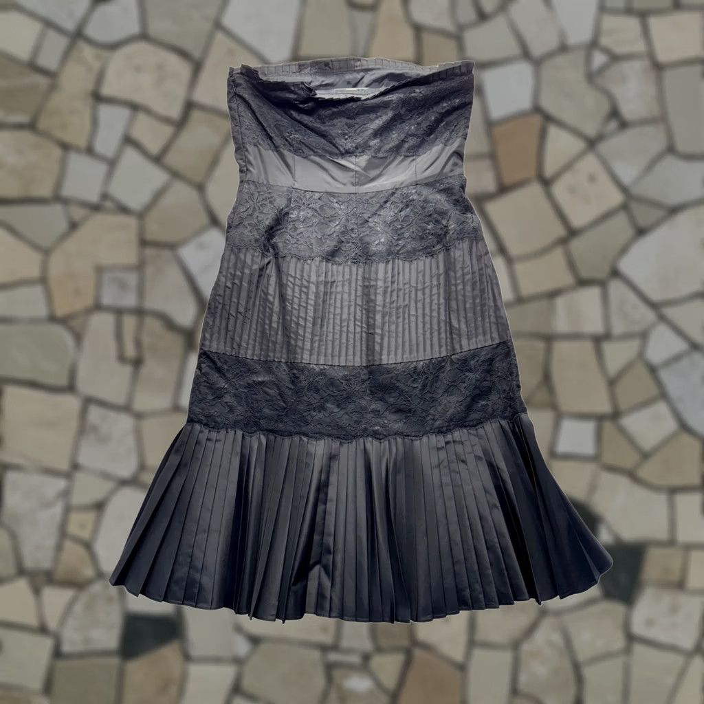 Banana Republic Banana Republic Strapless Silk Black Pleated Lace Cocktail Dress Womens 10 Knee Length"} Size L / US 10 / IT 46 - 1 Thumbnail