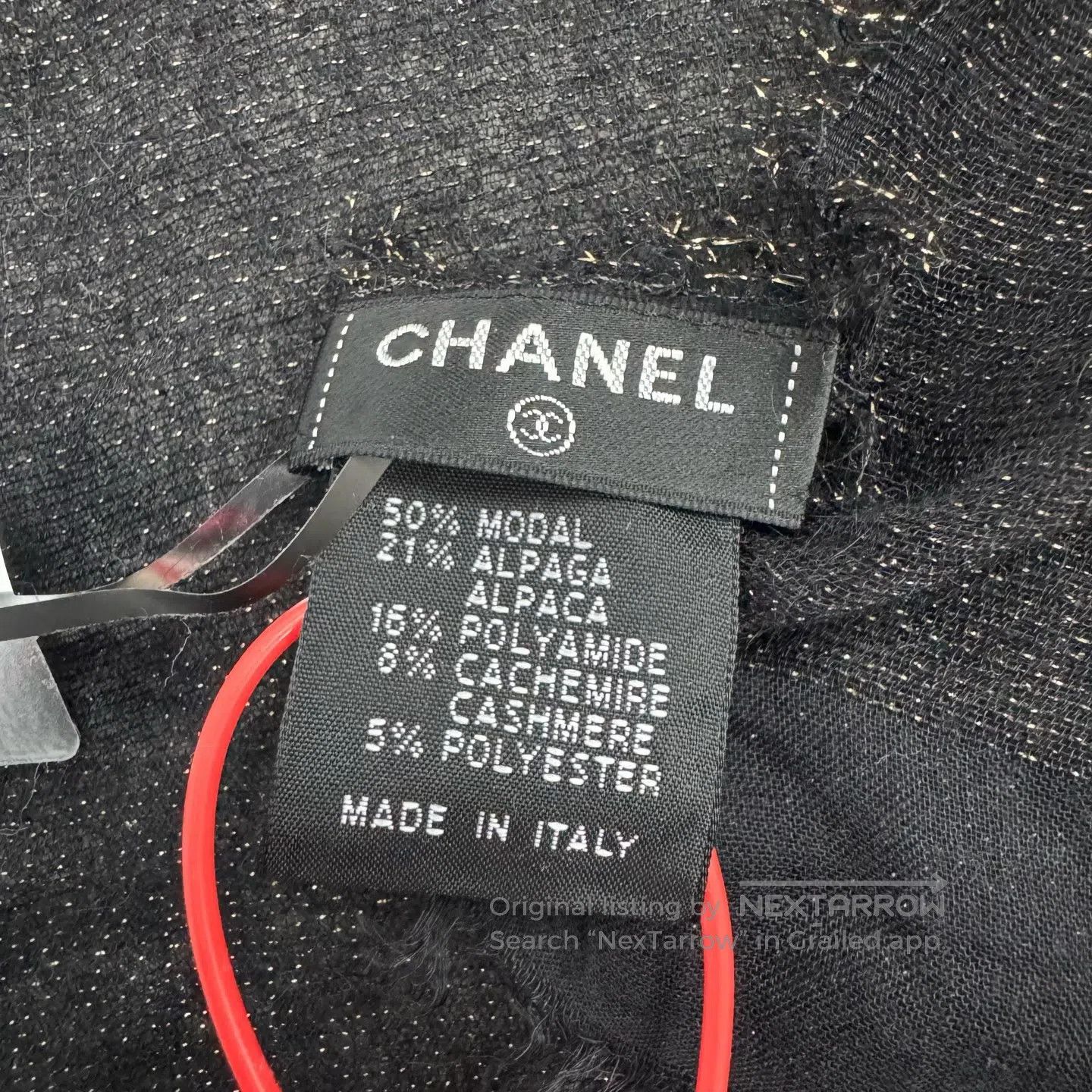 Chanel Chanel Double S embroidery, shiny silk, elegant scarf| Size ONE SIZE - 4 Thumbnail