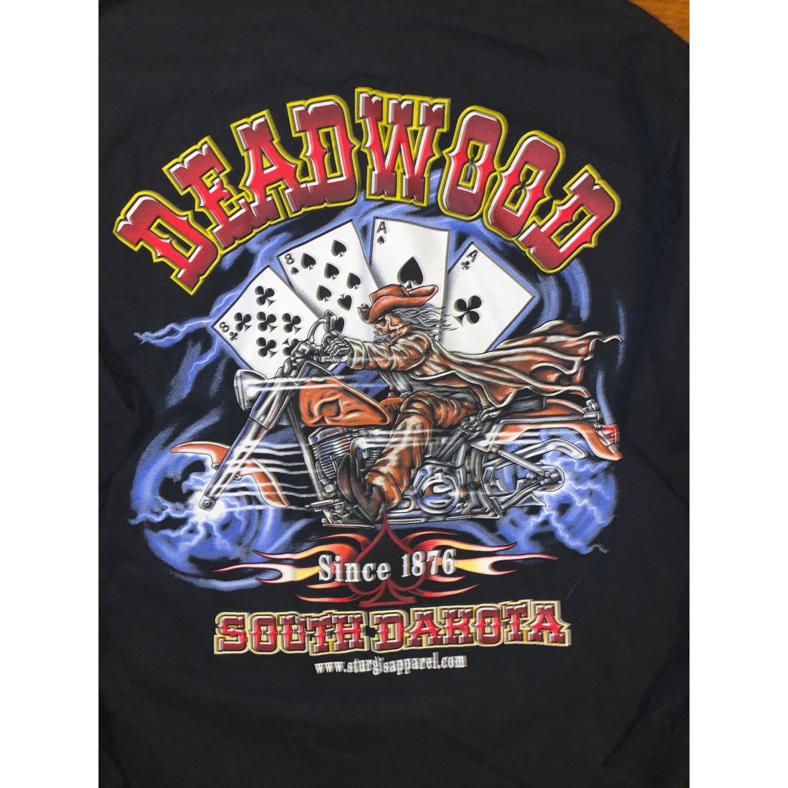 Other Deadwood South Dakota Long Sleeve Biker Skeleton Cards S M Size US M / EU 48-50 / 2 - 1 Thumbnail