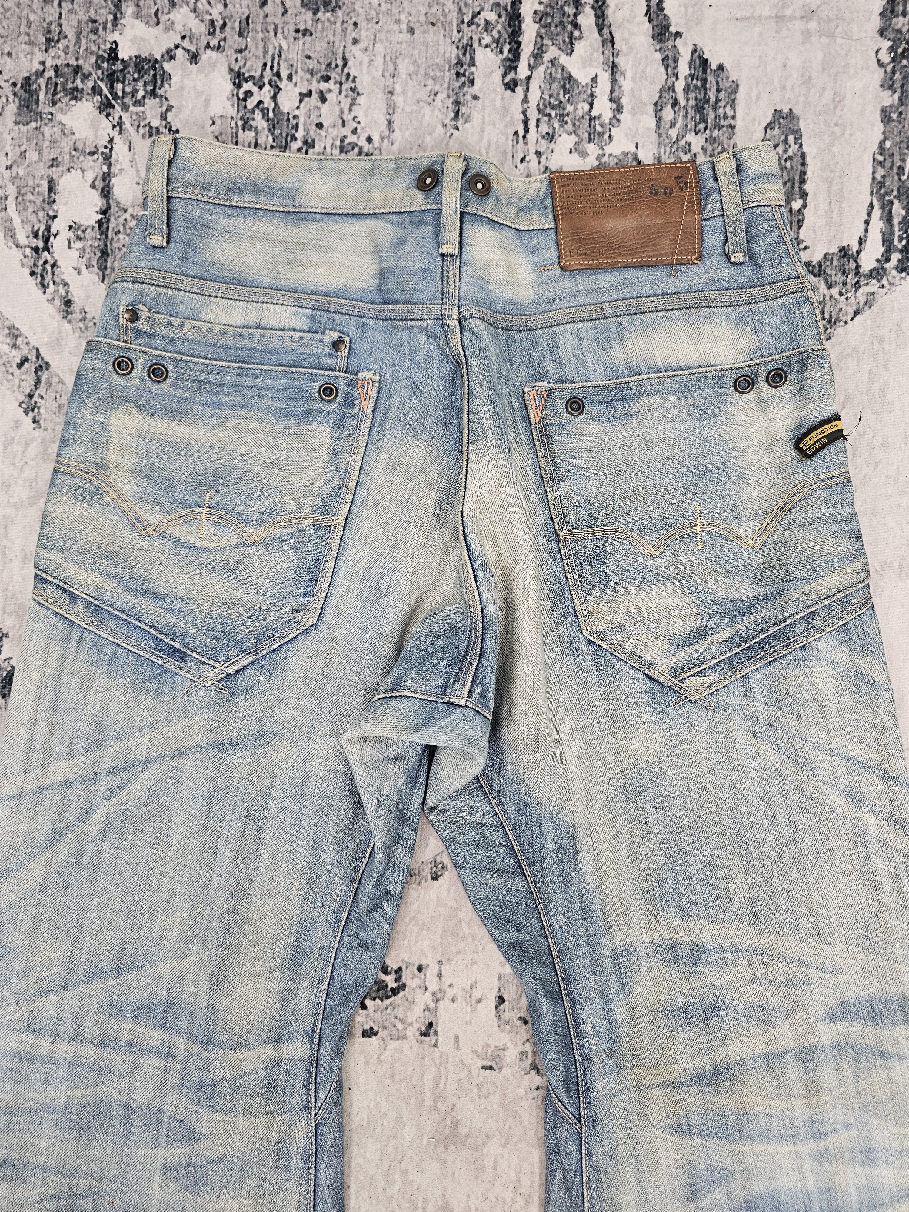 Edwin EDWIN 505 E FUNCTION Twisted Stone Wash Stain Jeans JB0304 Size US 32 / EU 48 - 6 Thumbnail