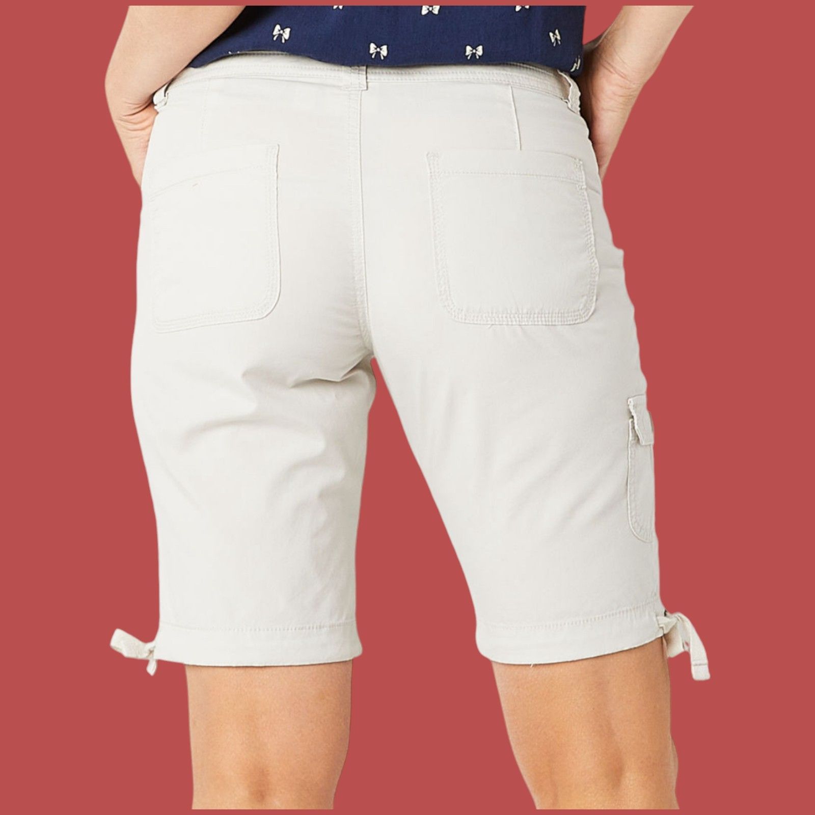 Other ST John's Bay - Women's Mid-Rise Cargo Bermuda Short - Olive Size 26" / US 2 / IT 38 - 4 Thumbnail