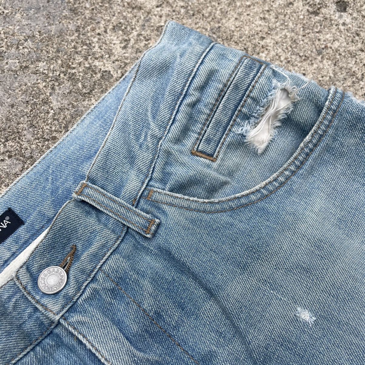 Dolce & Gabbana 🔥Trash🔥🇮🇹Dolce & Gabbana Stone Washed Rips Distress Jeans Size US 33 - 11 Thumbnail