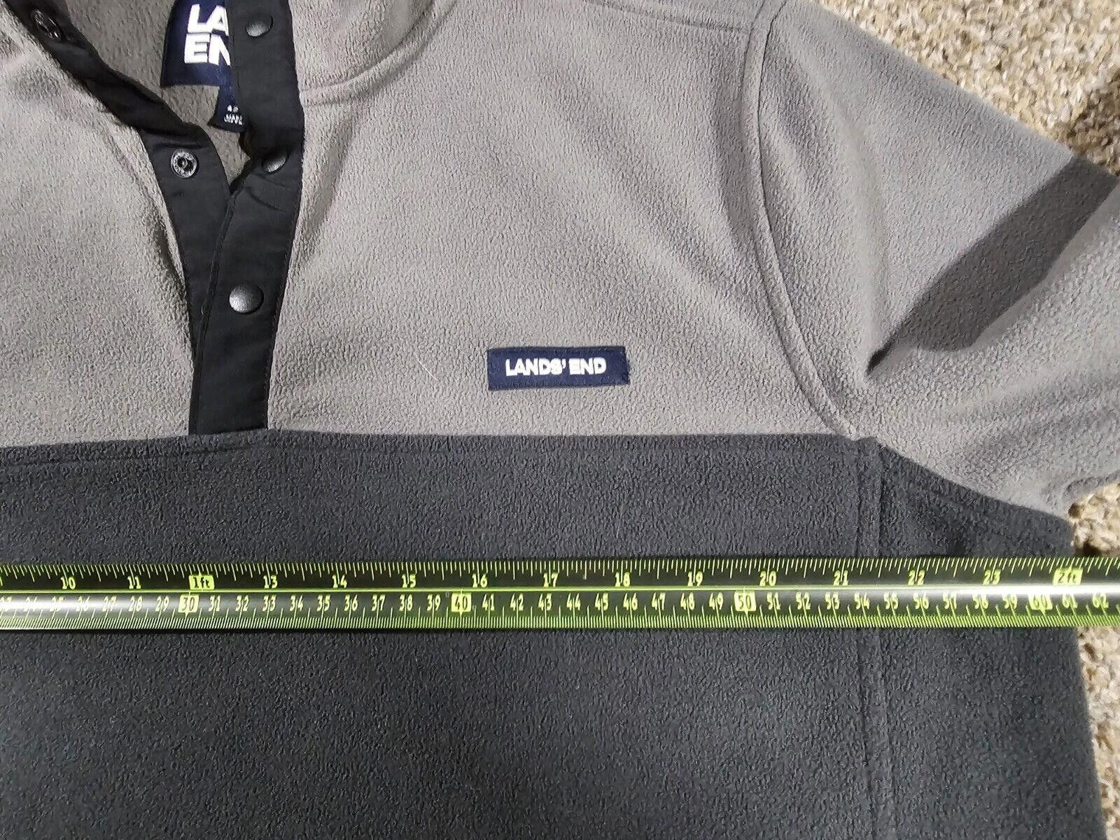 Lands' End LANDS END Fleece L 42-44 Heritage Sweatshirt 1/4 Snap Gray Size US 34 / EU 50 - 5 Thumbnail