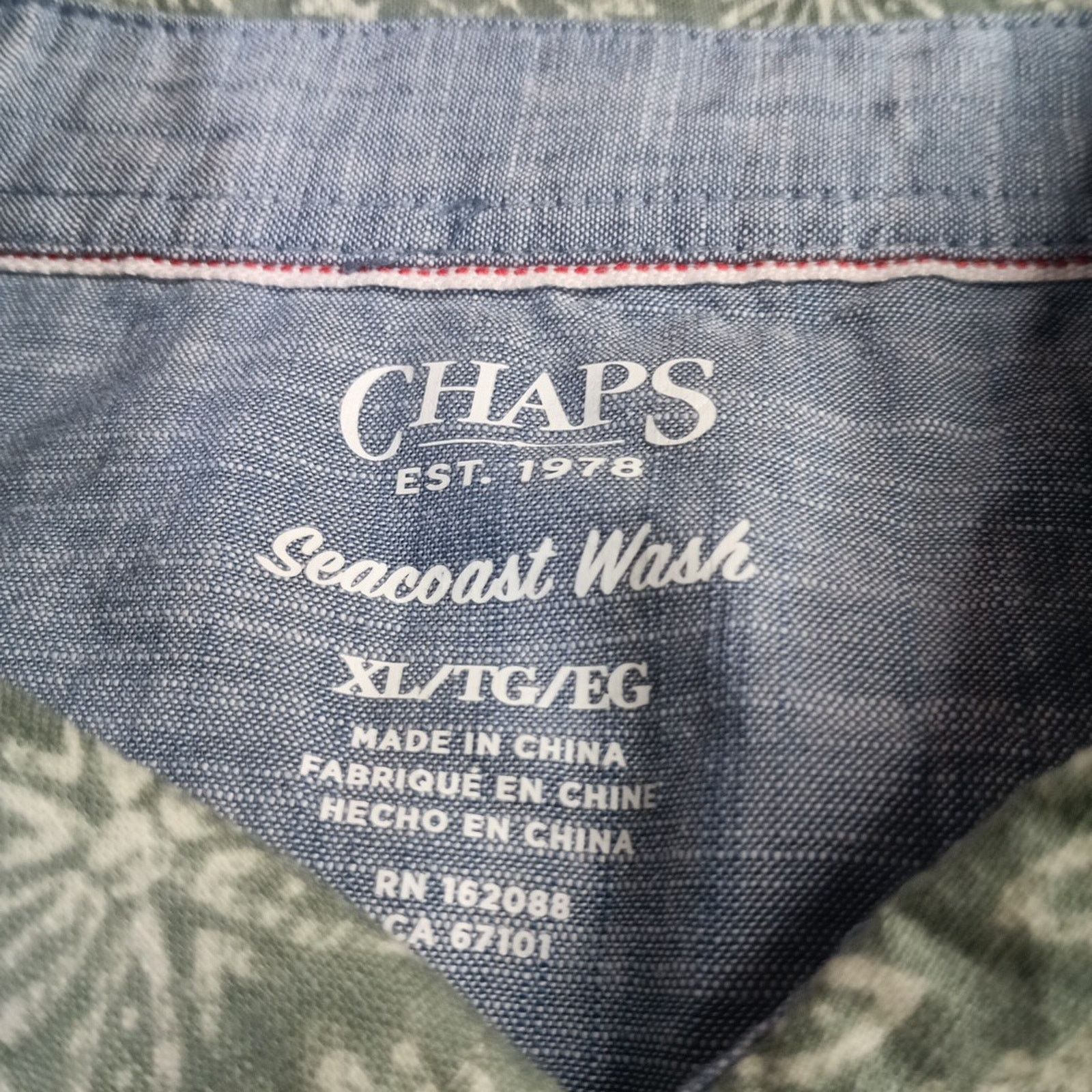Chaps Chaps Seacoast Wash Chambray Woven Shirt Men's XL Green Size US XL / EU 56 / 4 - 3 Thumbnail