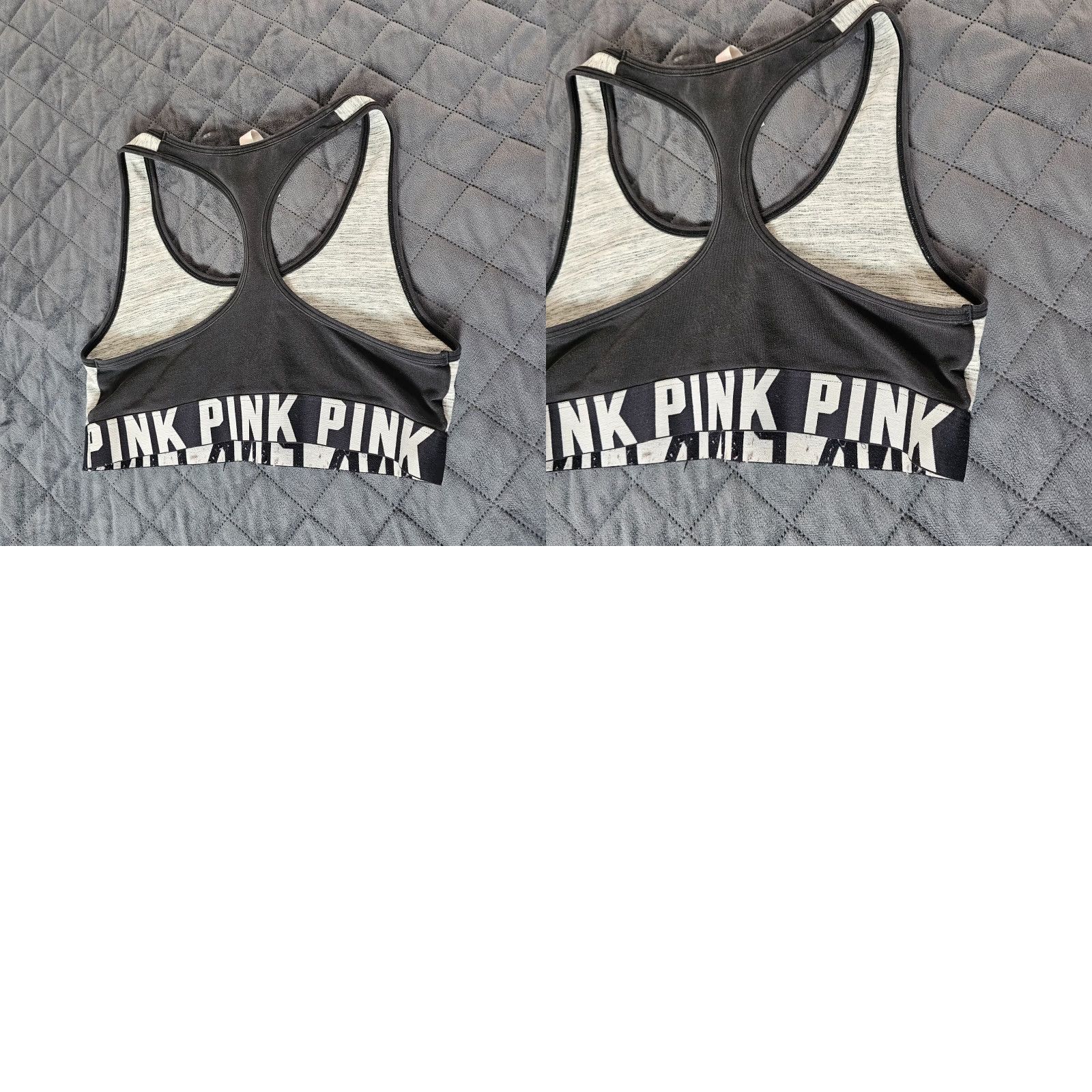 Victoria's Secret Victoria’s Secret PINK Ultimate Black & Gray Wireles Sports Bra Racerback M Size ONE SIZE - 9 Thumbnail