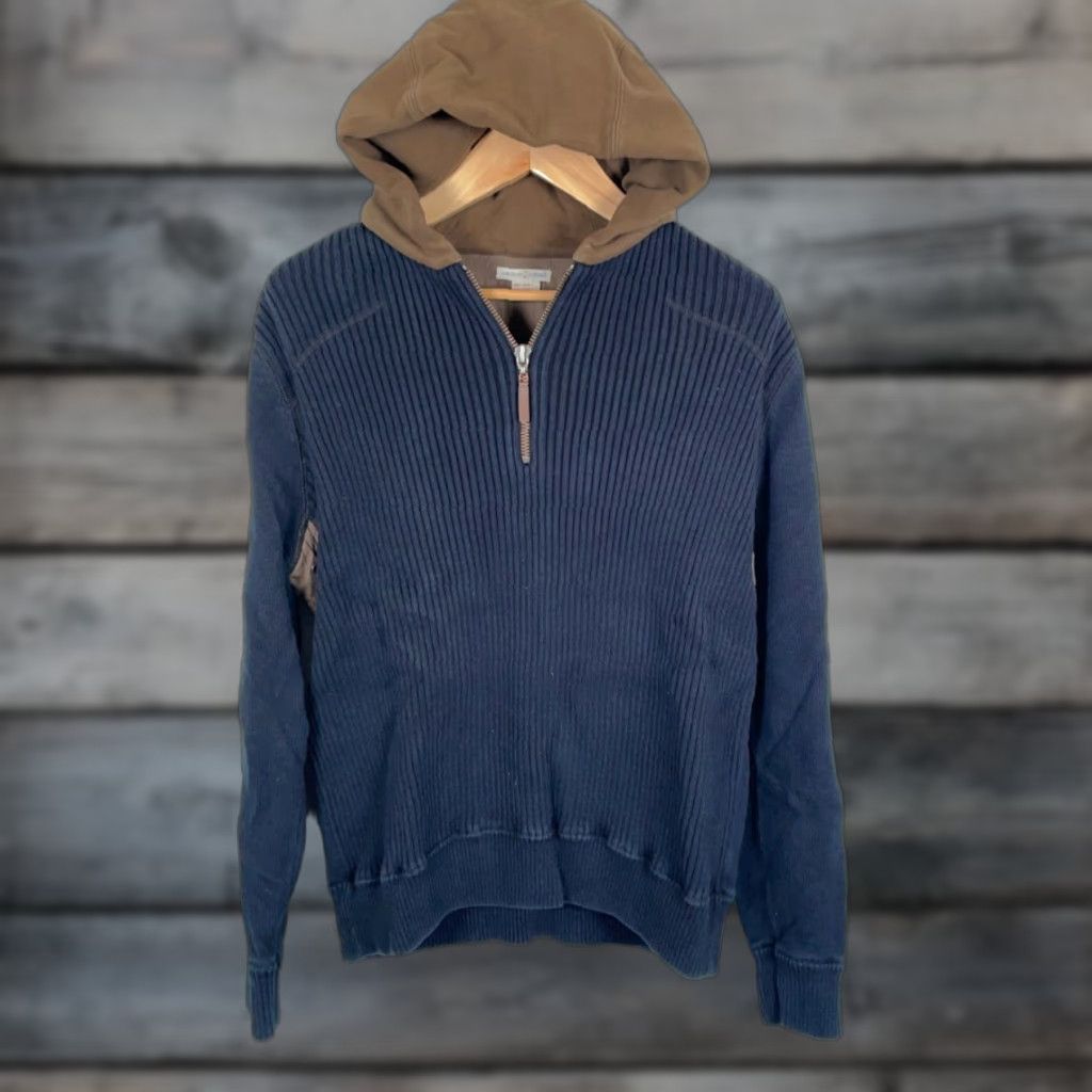 Carbon2Cobalt Carbon2Cobalt Hoodie 1/4 Zip Sweater Mens Large Dark Blue Cotton Knit Pullover Heavyweight Casual Vintage 90s Hipster Retro Mens Clothing Size US L / EU 52-54 / 3 - 1 Thumbnail