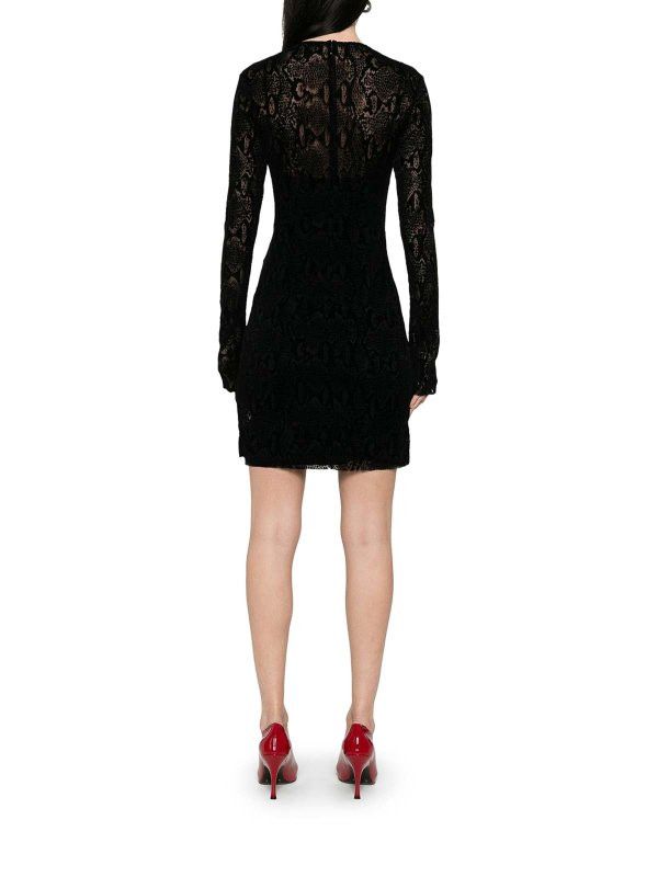 Givenchy o1n1vont0326 Python Print Tulle Dress in Black Size S / US 4 / IT 40 - 4 Thumbnail
