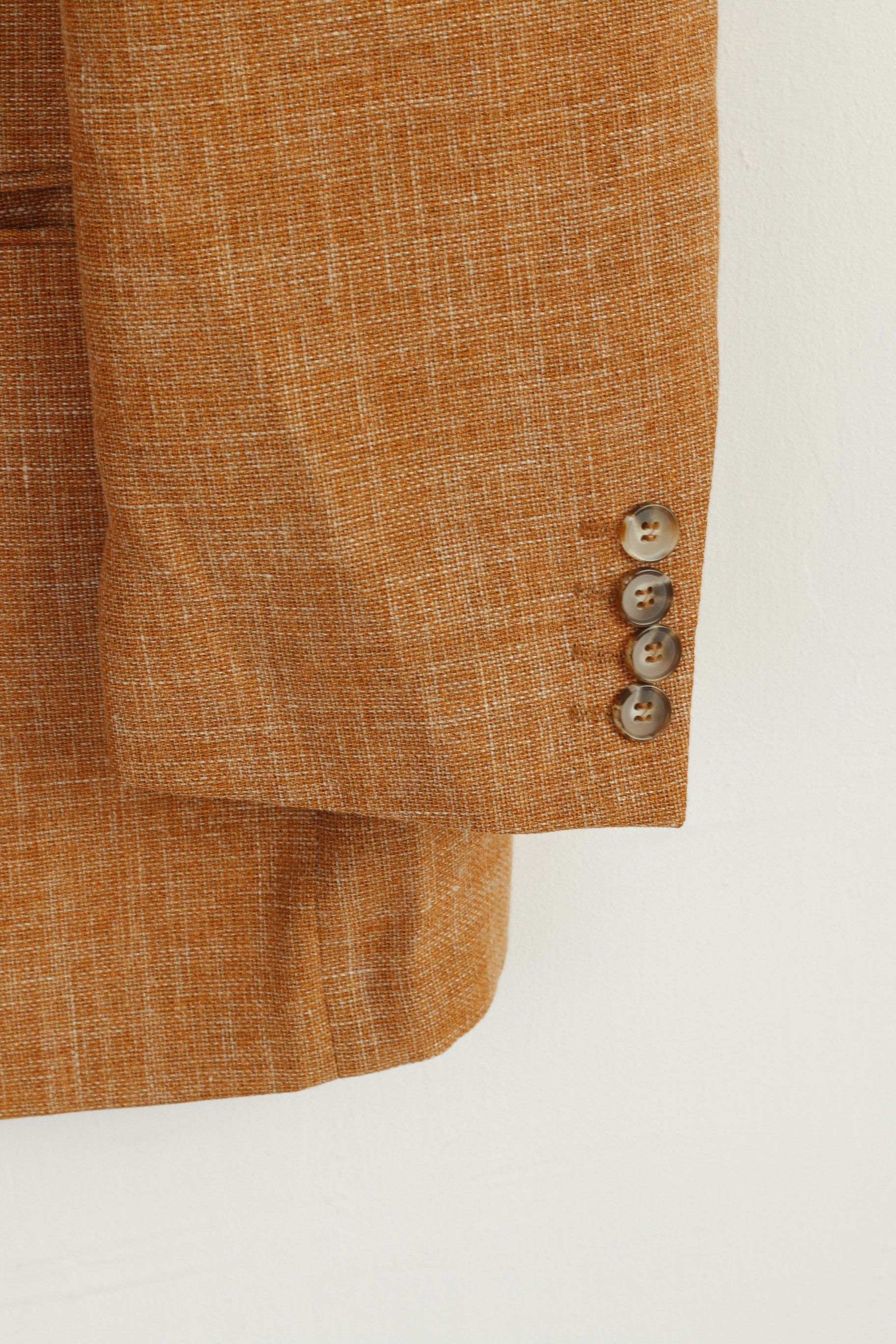 Vintage Nicolas Scholz Men 52 42 Blazer Brick Linen Blend 8301 Size 42R - 3 Thumbnail