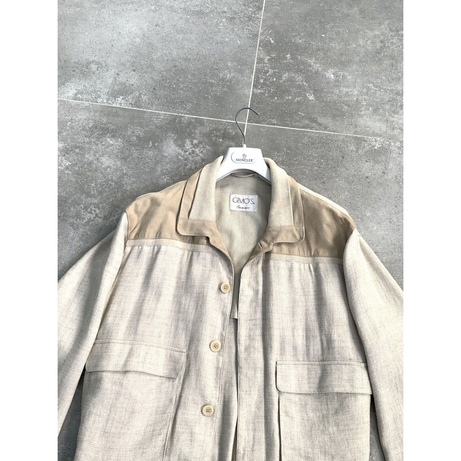 Gimo's × Vintage Men's GIMO'S SUEDE LINEN Bomber Jacket Coat EU 56 UK 46 XL Size US XXL / EU 58 / 5 - 5 Thumbnail