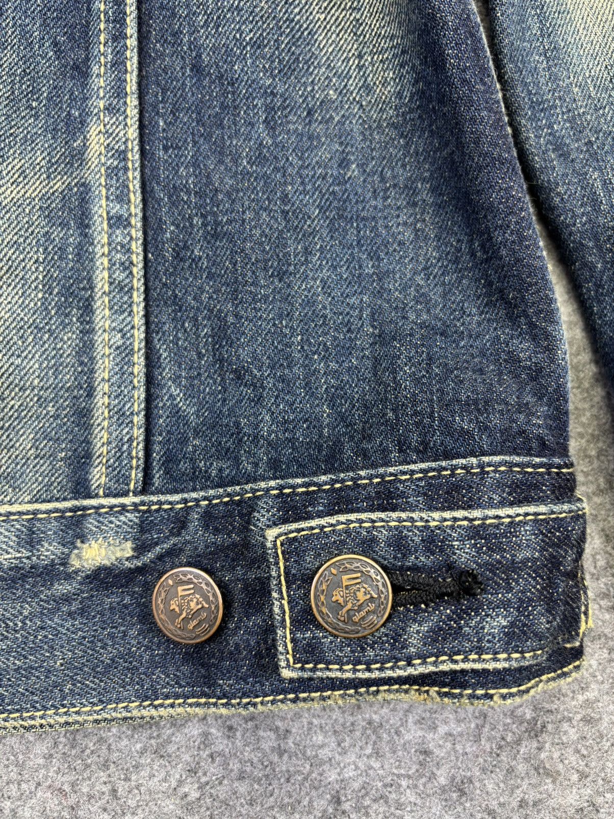 Japanese Brand 💥Selvedge Trucker💥glamb Sick Fades Distressed Trucker F818 Size US XS / EU 42 / 0 - 18 Thumbnail