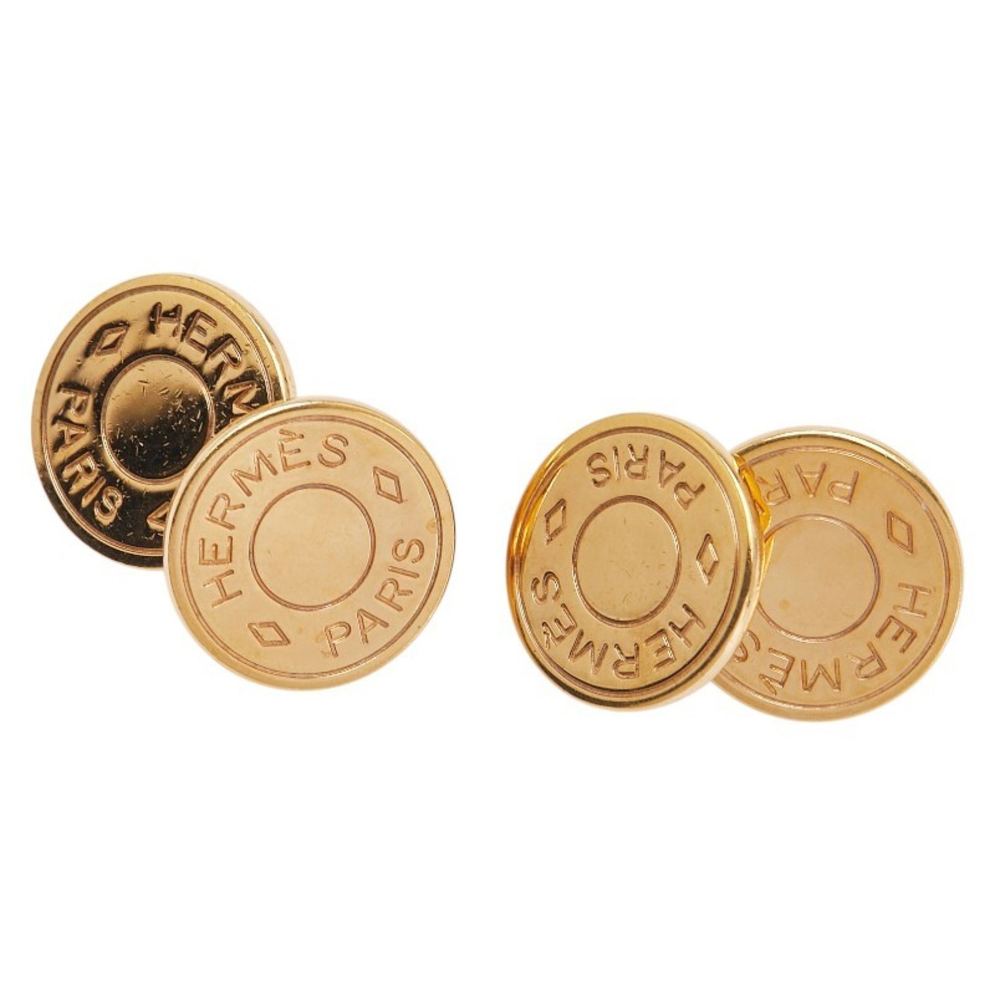 Hermes Hermes Hermès Serie Cufflinks, Gold Plated, Men's Size ONE SIZE - 1 Thumbnail