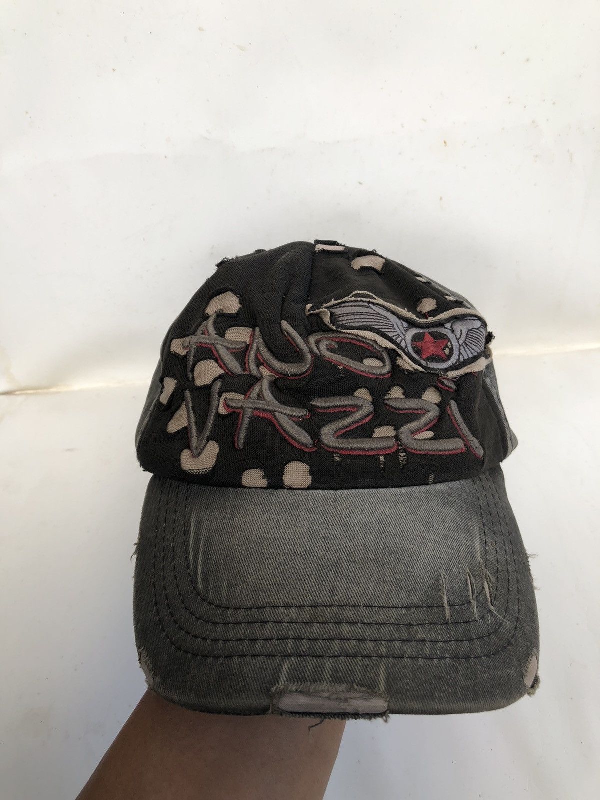 If Six Was Nine × Japanese Brand × Le Grande Bleu (L.G.B.) JAPANESE DISTRESSED POEM ANOVAZI PUNK CAP Size ONE SIZE - 1 Thumbnail