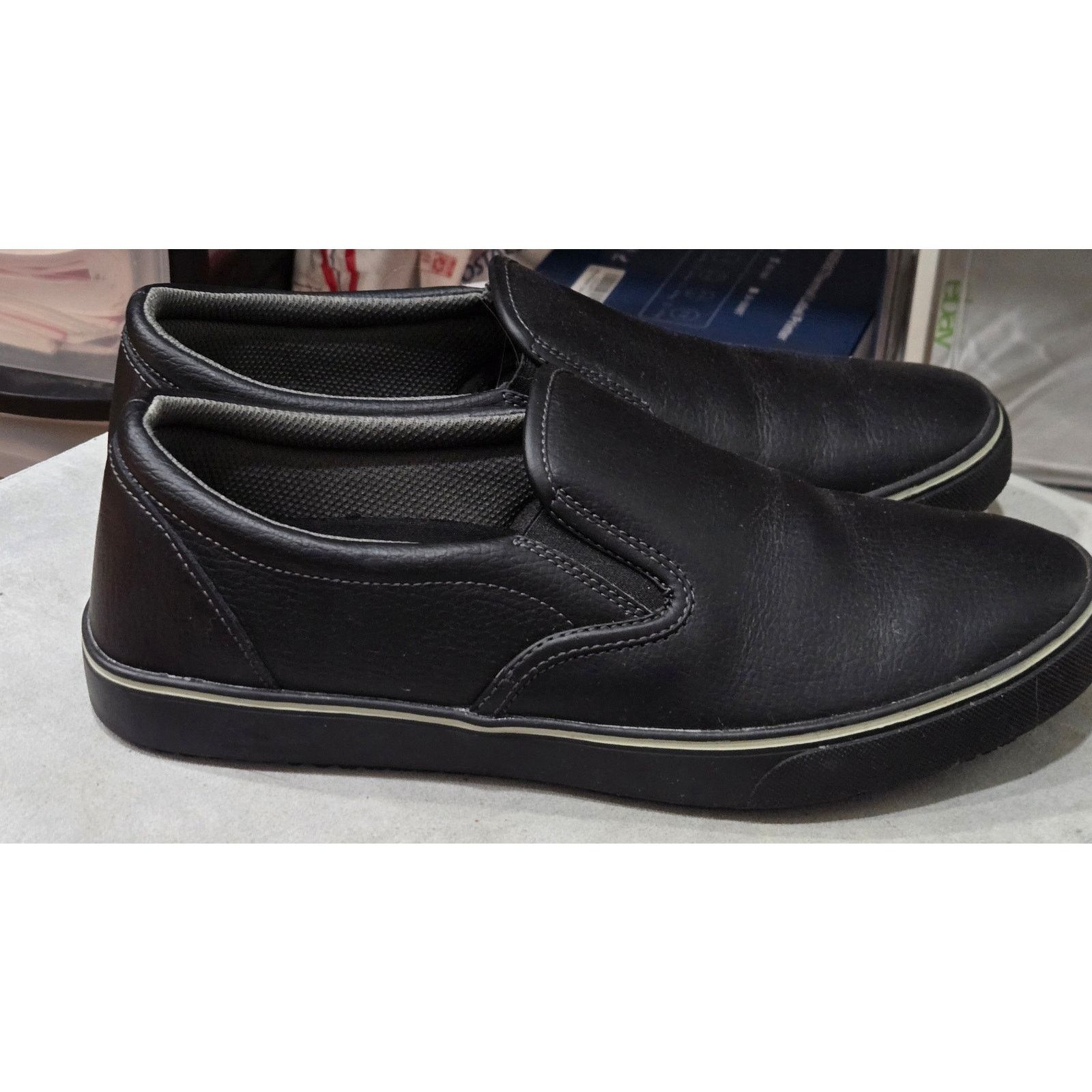 Other TredSafe Black Slip Resistant 9Men/10Women Work Shoe Leather Size US 10 / IT 40 - 2 Thumbnail