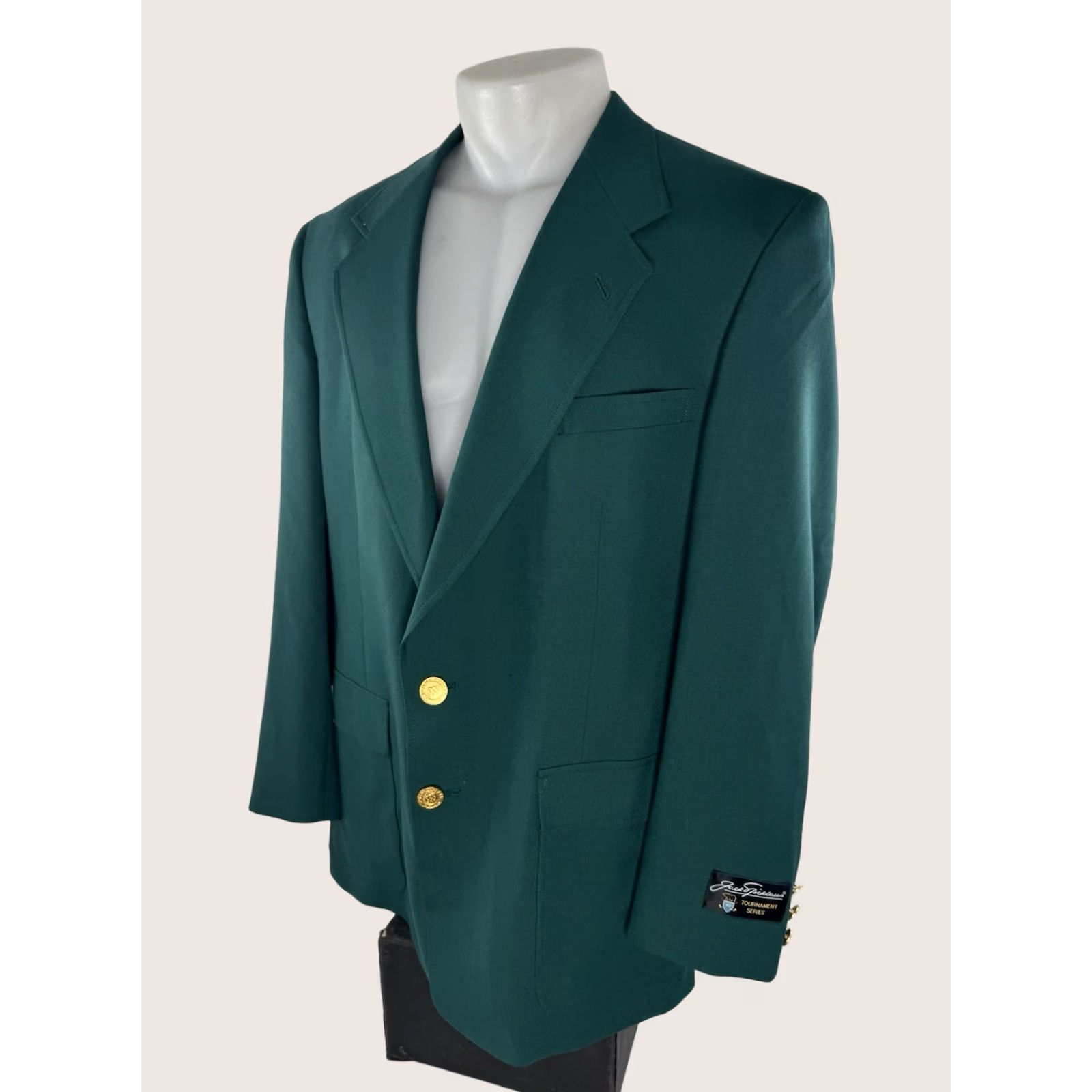 Vintage JACK NICKLAUS Blazer Golf Button Sz. 44 Green Vintage? (original title has Buick Brass Button) Size 44R - 1 Thumbnail