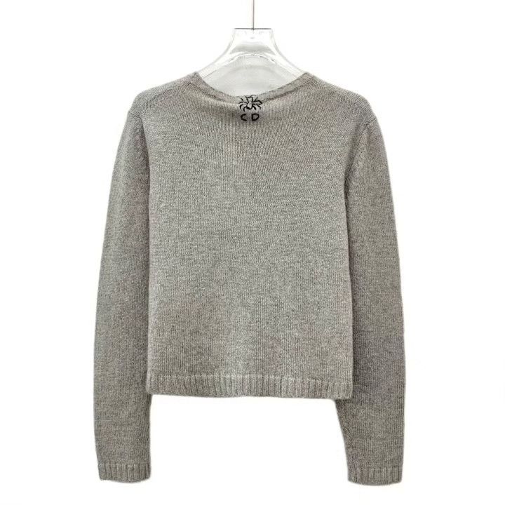 Dior Dior Gray Star Moon Embroidery Cashmere Sweater Size US M / EU 48-50 / 2 - 2 Thumbnail