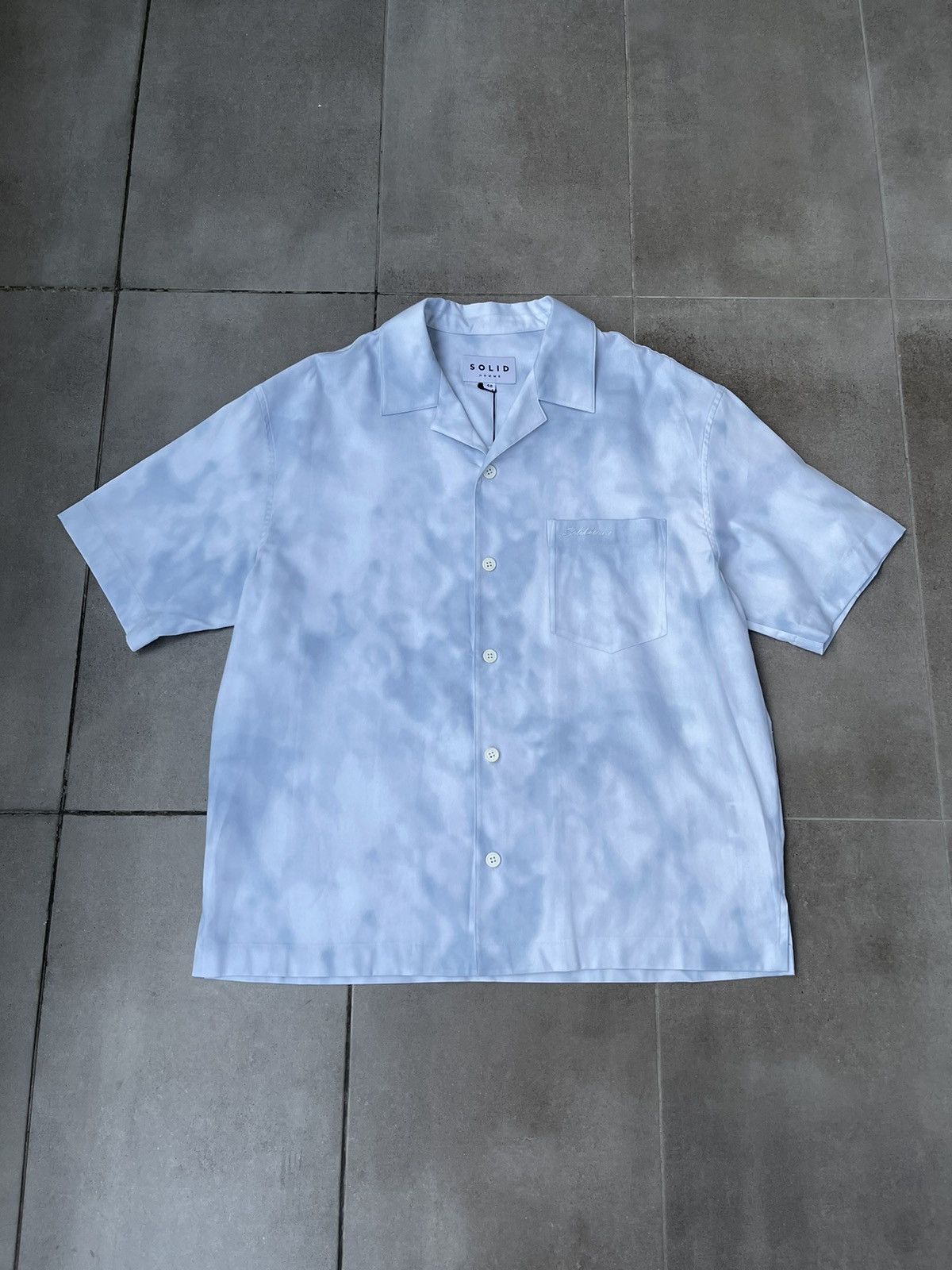 Wooyoungmi !DS! SS23 Solid Homme Sky Cloud Short Sleeve Button UP Shirt Size US M / EU 48-50 / 2 - 7 Thumbnail
