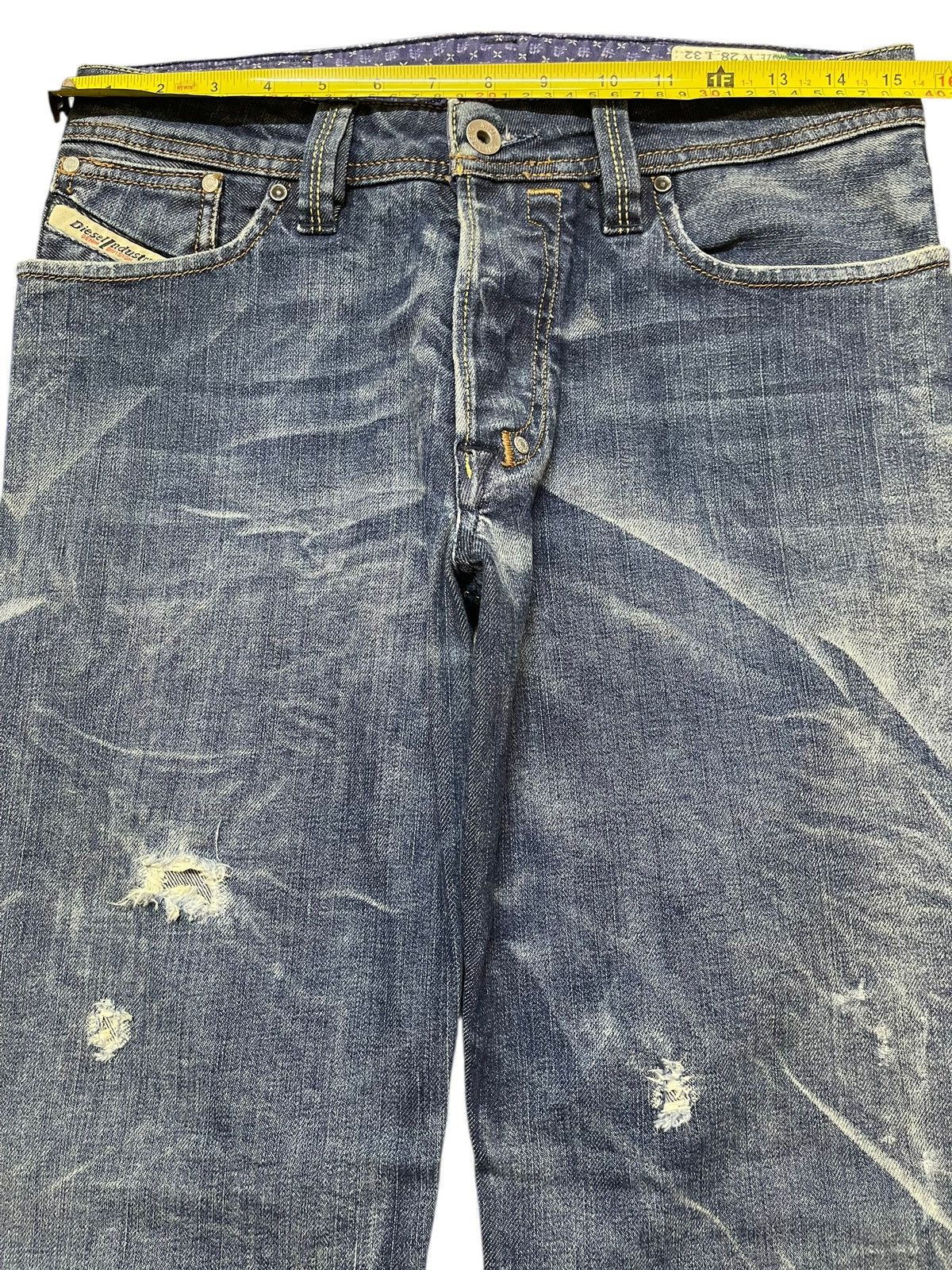 Diesel Vintage Diesel Industry Faded Wash Distress Wide Leg Jeans Size US 30 / EU 46 - 11 Thumbnail