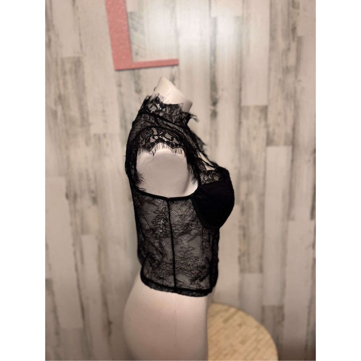 Other Dazy Black Lace Sheer Crop Top High Neck Size L Size L / US 10 / IT 46 - 8 Thumbnail